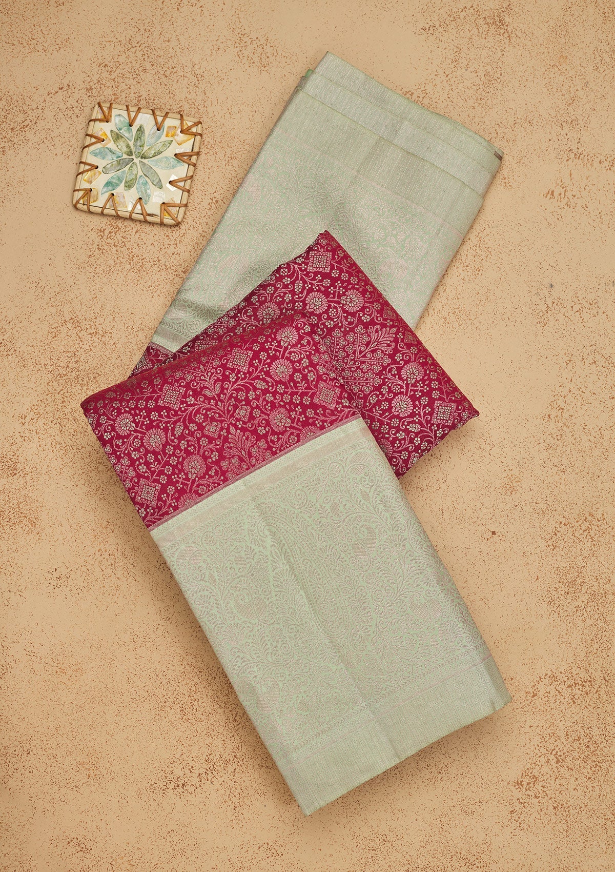 Koskii Wine Zariwork Pure Silk Saree – Women's