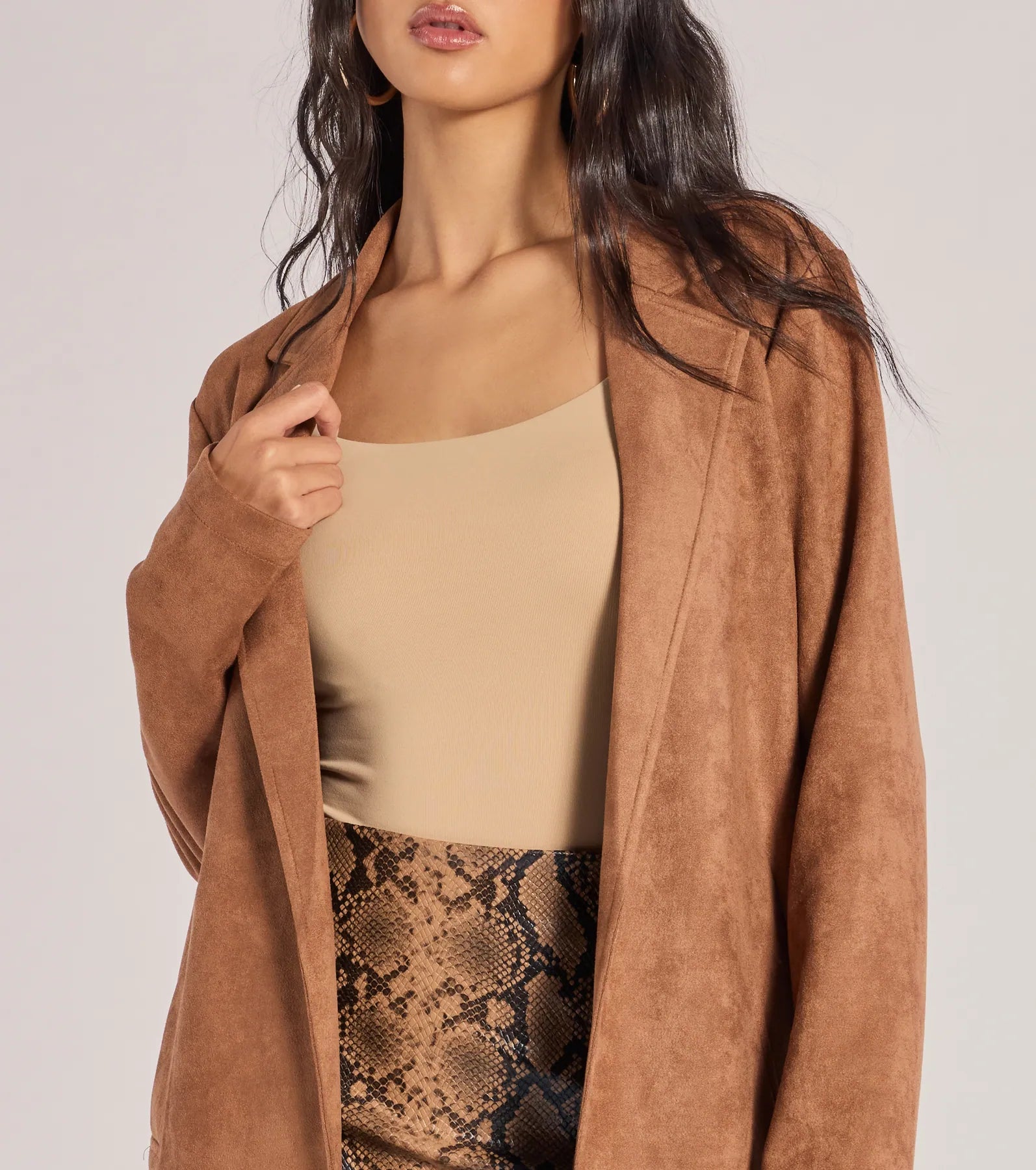 Windsor On The Move Faux Suede Long Blazer - view 8