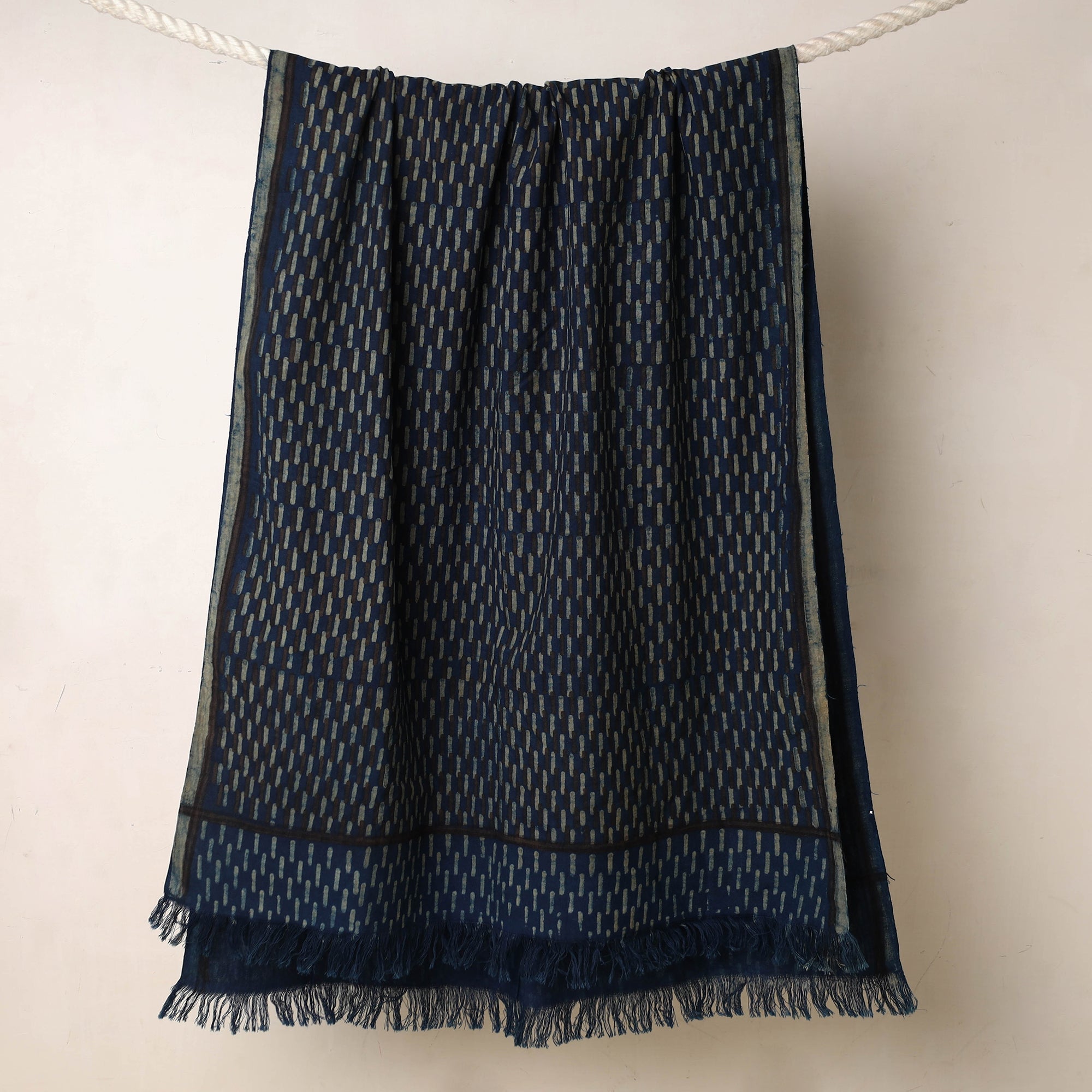 ITOKRI CRAFTS INITIATIVE Blue - Akola Block Printed Pure Handloom Cotton Towel - view 2