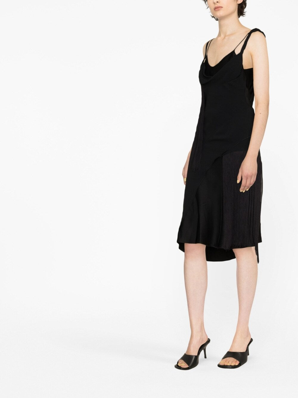 Victoria Beckham Asymmetric fringe mini dress - view 2