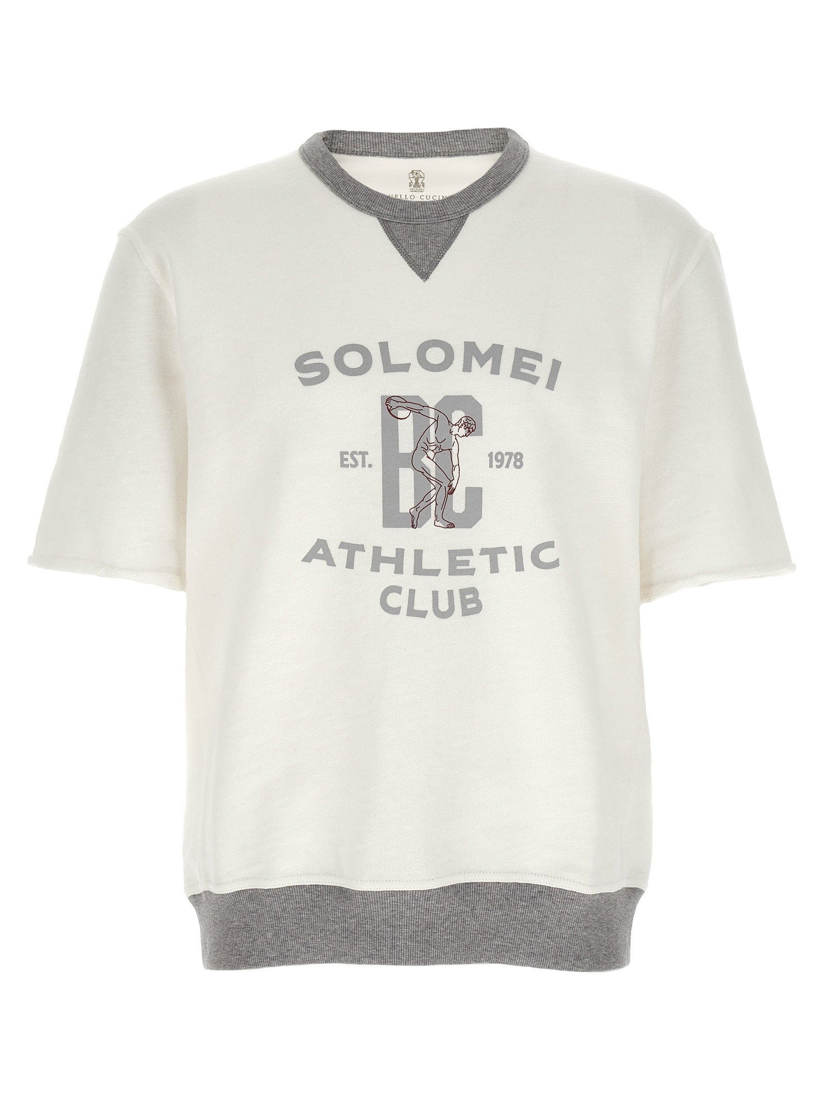 Brunello Cucinelli Short Sleeved Sweatshirt – 91% cotton 9% linen