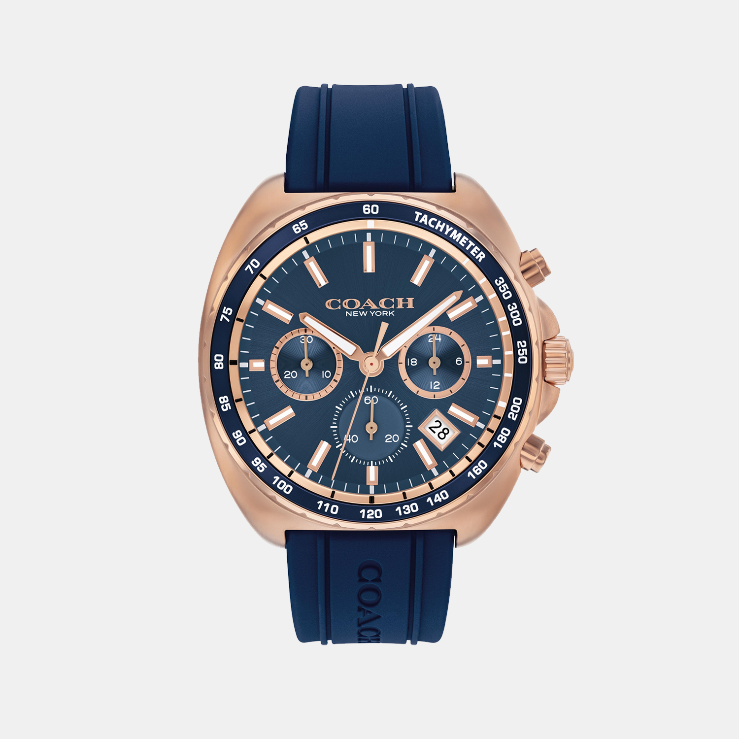 Coach Charter Men Quartz Blue Dial Chronograph Silicone Watch 14602730