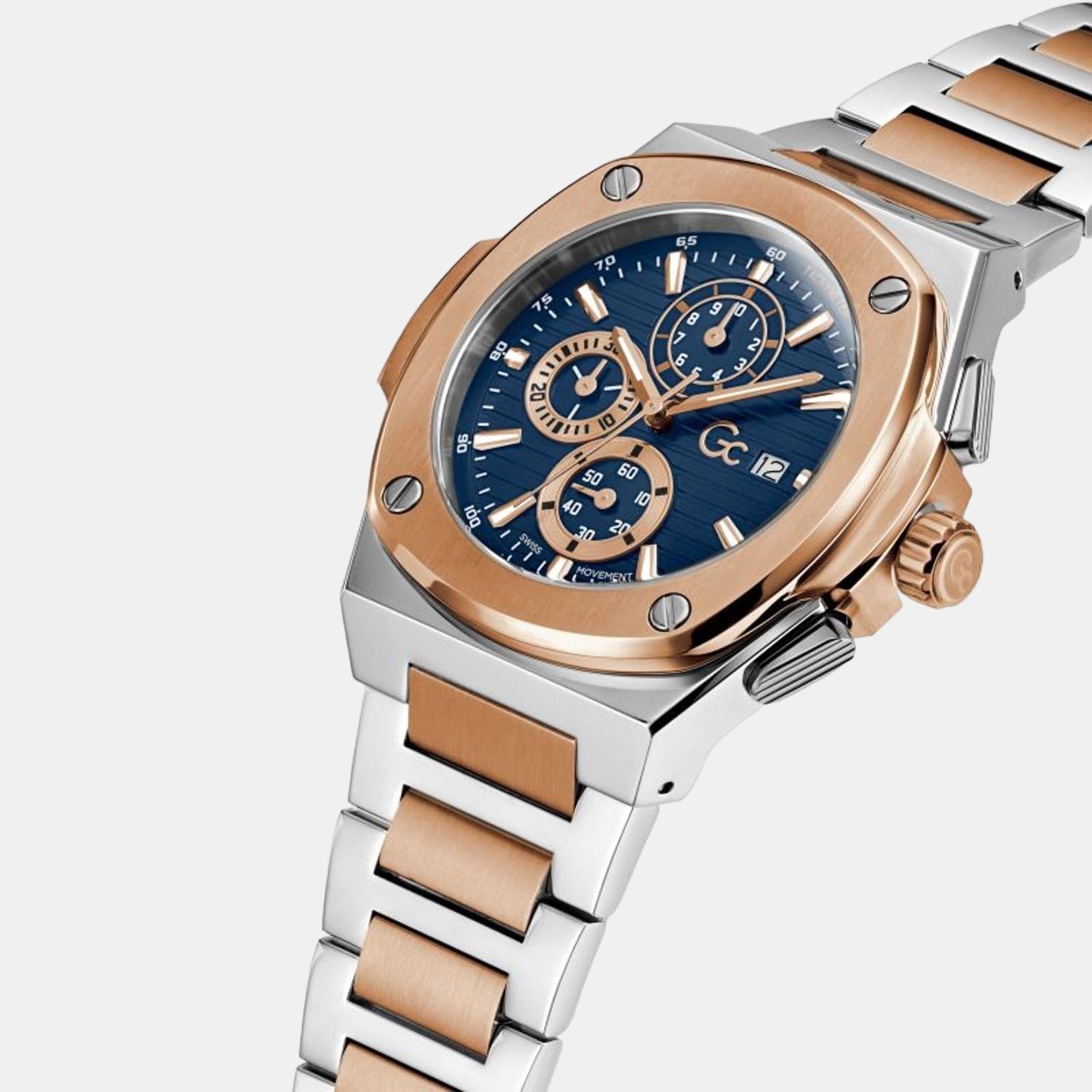 GC Coussin Shape Men Quartz Blue Dial Chronograph Stainless Steel Watch Y99002G7MF - view 4
