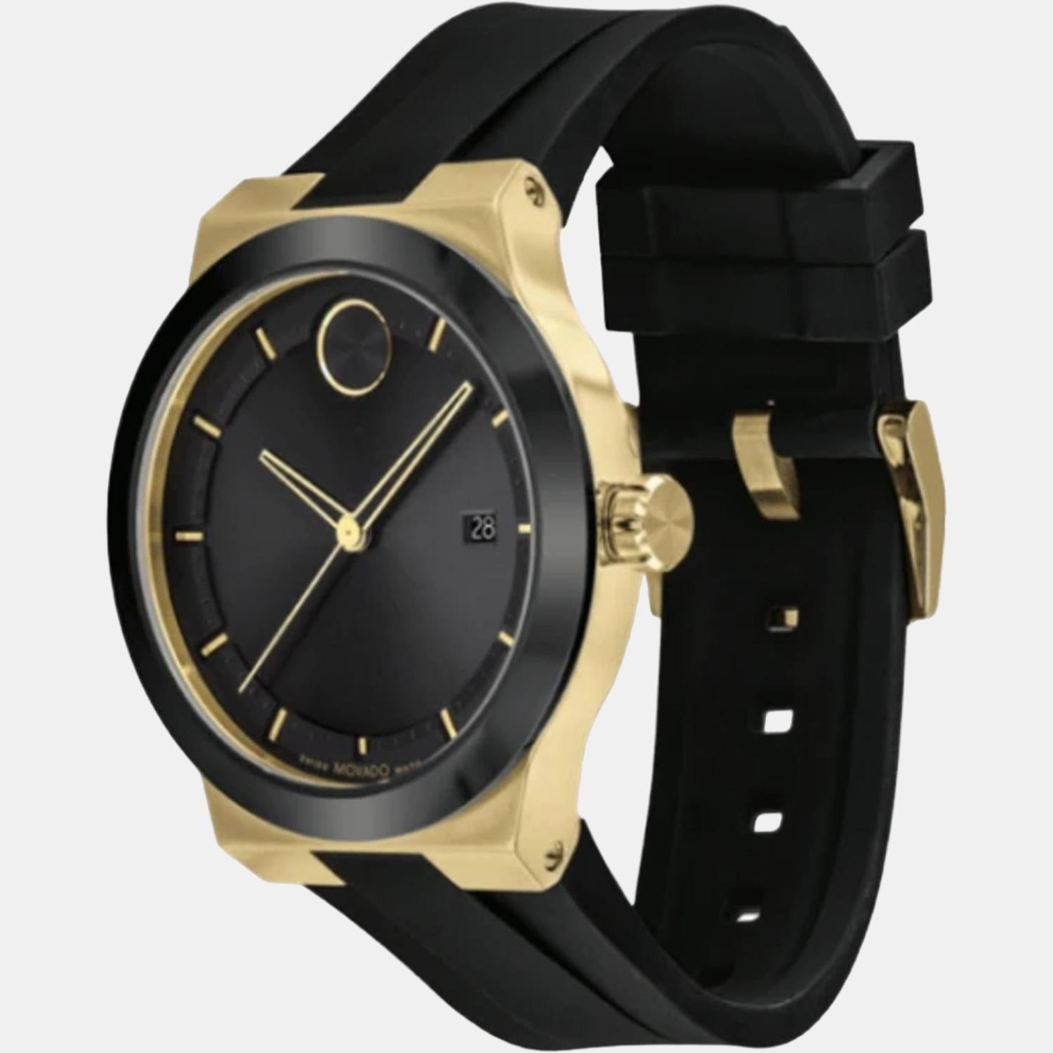 Movado Bold Fusion Men Quartz Black Dial Analog Silicone Watch 3600850 - view 2