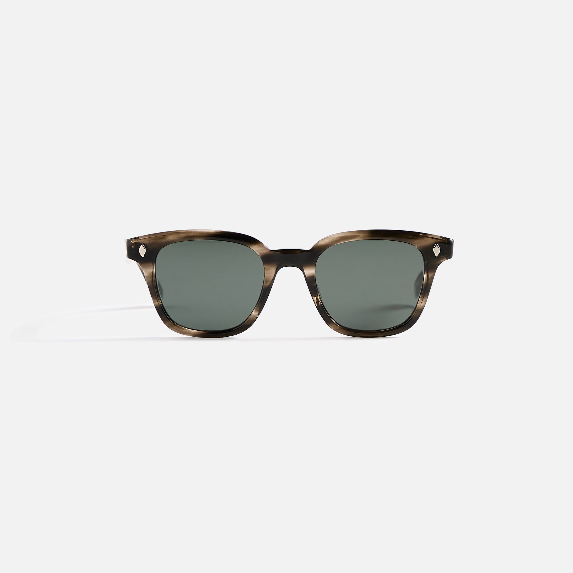 Garrett Leight Broadway Sunglass - Black Sleet Tortoise / Semi Flat Pure Blue Smoke
