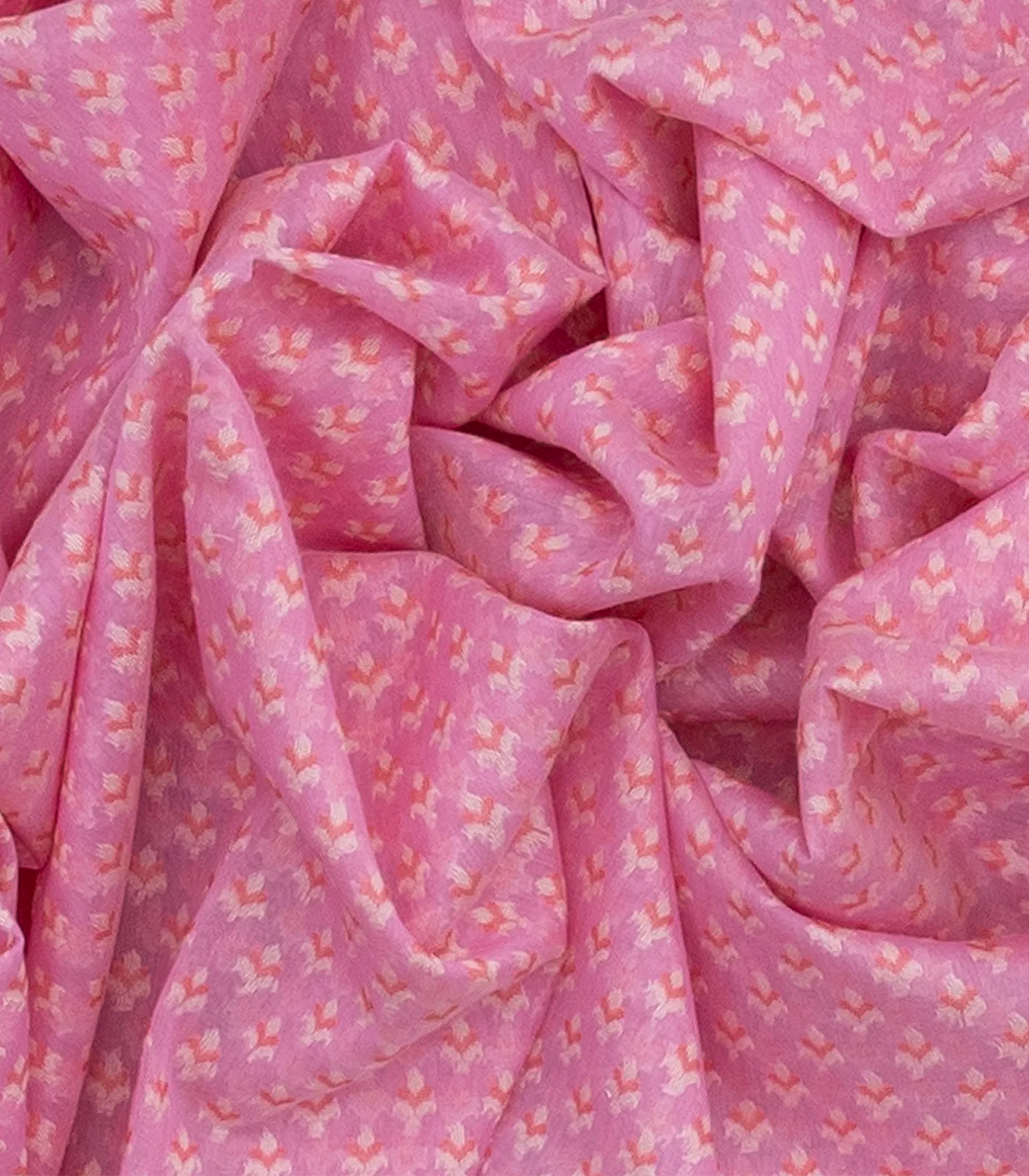RmKV Bubble Gum Pink Handloom Banarasi Cotton Saree With Floral Motifs-BubbleGum Pink - view 3