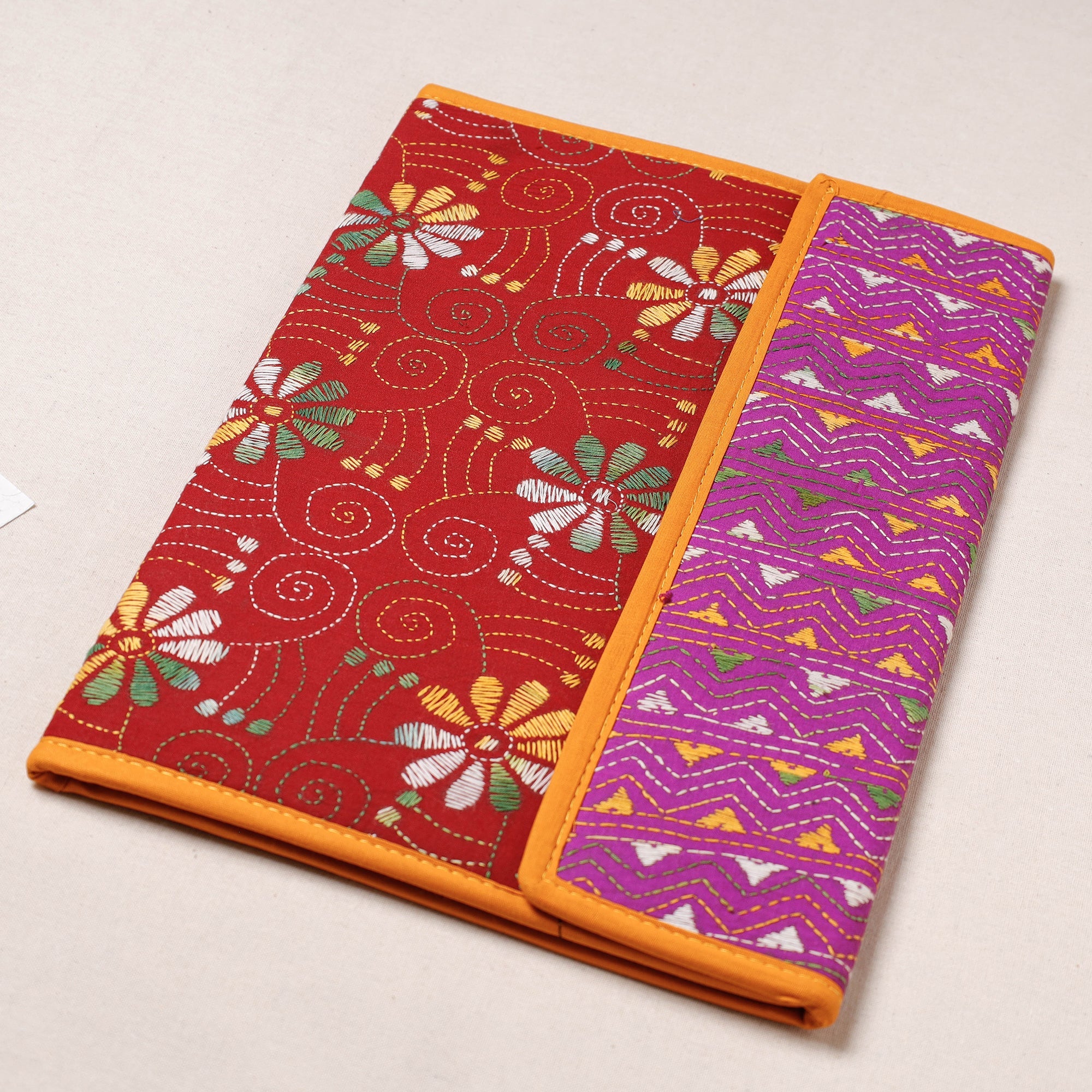 ASALKAAR Bengal Kantha Work Handcrafted File Folder - view 2
