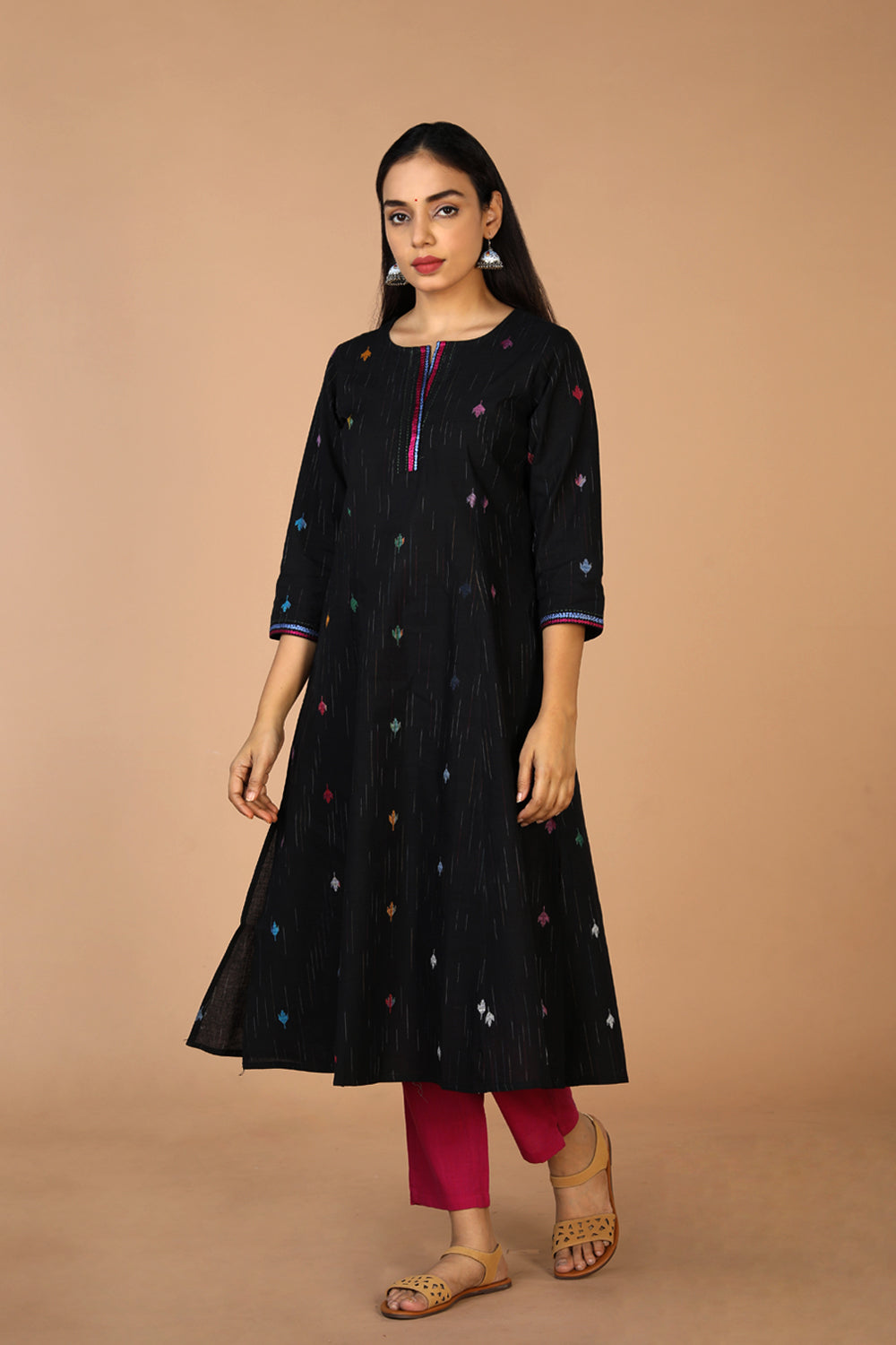 Kalanjali Ethnics Embroidered princess line kurti