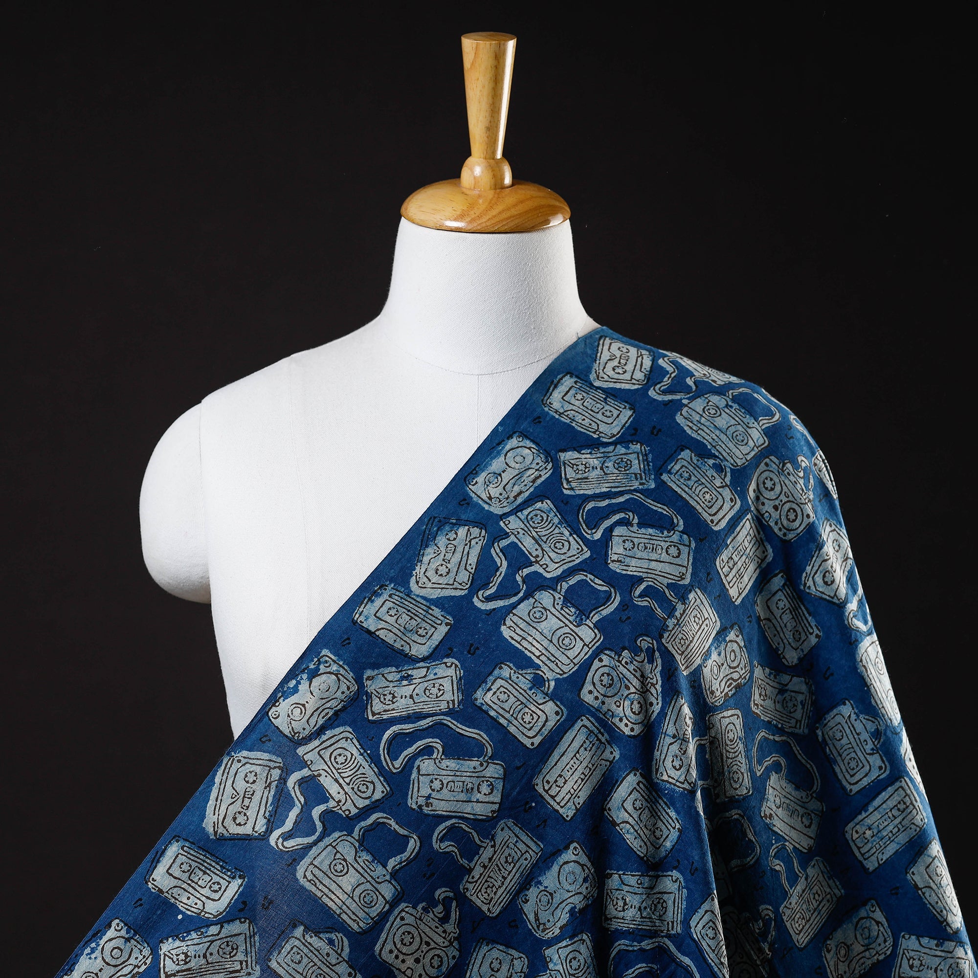 BINDAAS UNLIMITED Blue - Bindaas Block Printed Natural Dyed Cotton Fabric