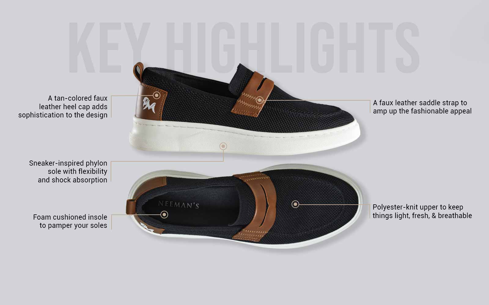 Neeman's Brunch Loafers : Black/Tan - view 6