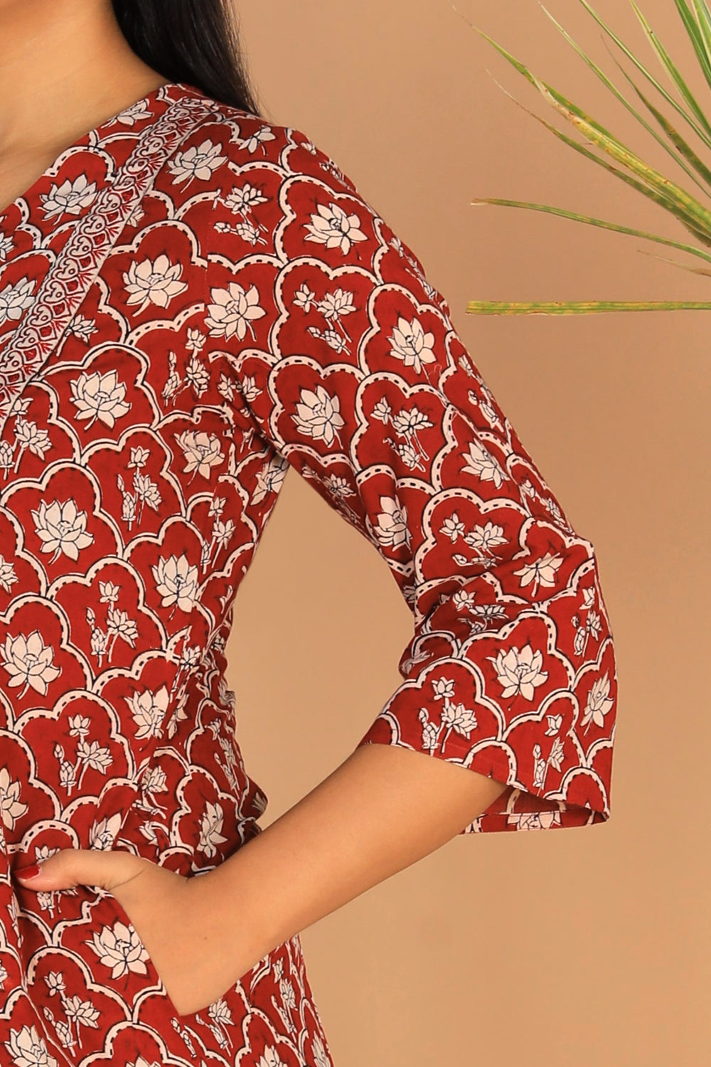 Kalanjali Ethnics Embroidered cotton Bagh block printed kurti - view 9
