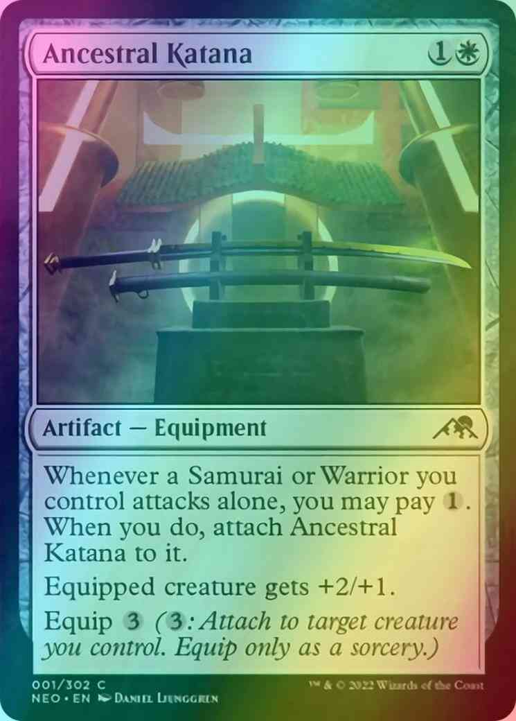Ancestral katana 1 – Magic Ancestral Katana [1] [Kamigawa: Neon Dynasty] [Foil]