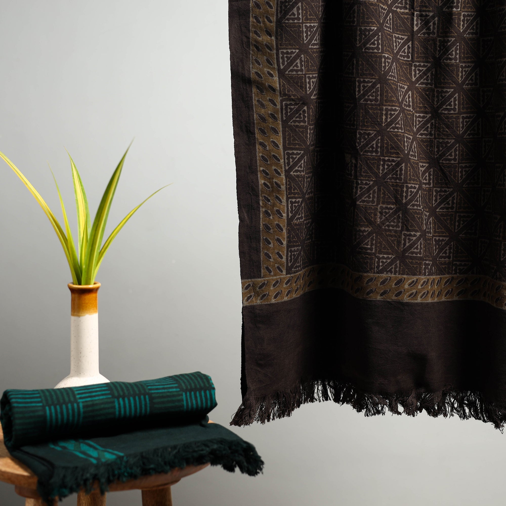 HAVELI CHRONICLES Brown - Akola Block Print Pure Handloom Cotton Towel 13 - view 2