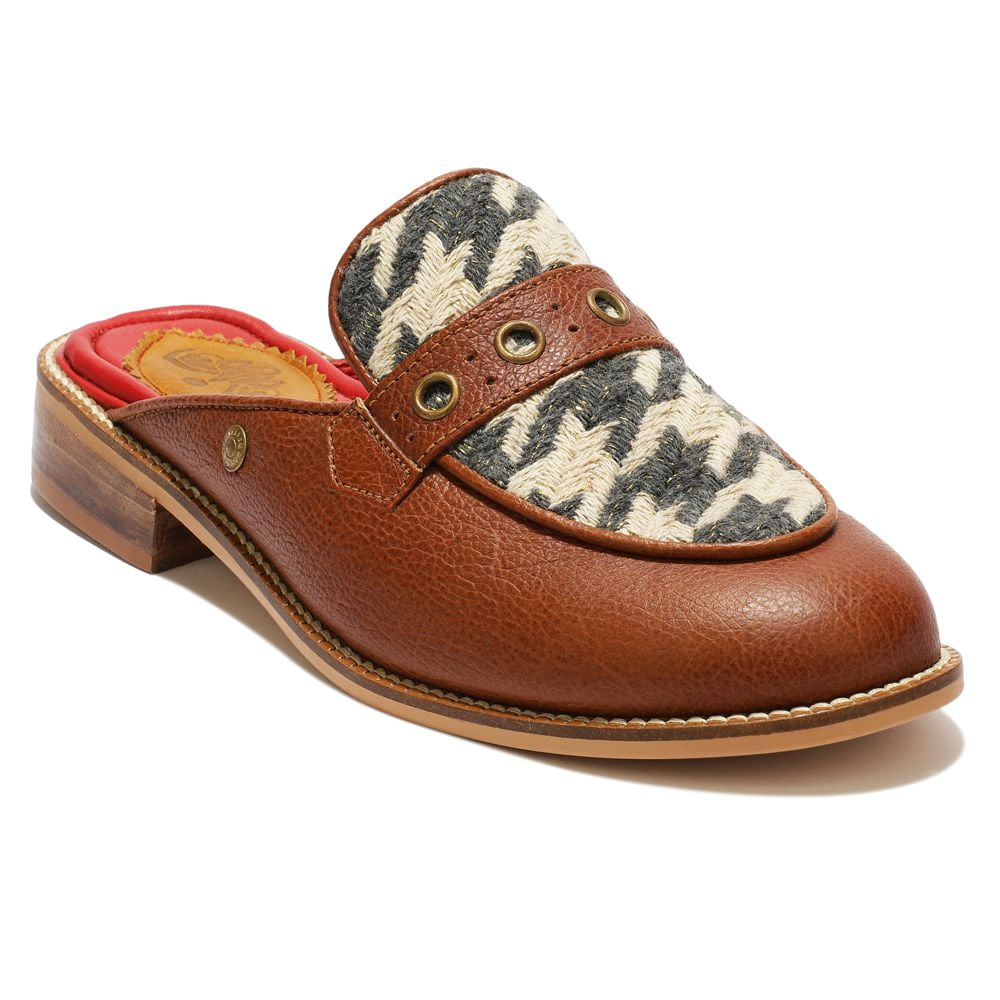 Banjaaran India Tan Houndstooth Mule_ for Women (discontinued) - view 5