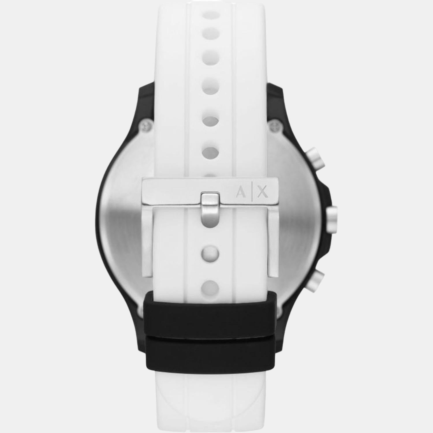 Armani Exchange Hampton Men Quartz White Dial Chronograph Silicone Watch AX2435 - view 2