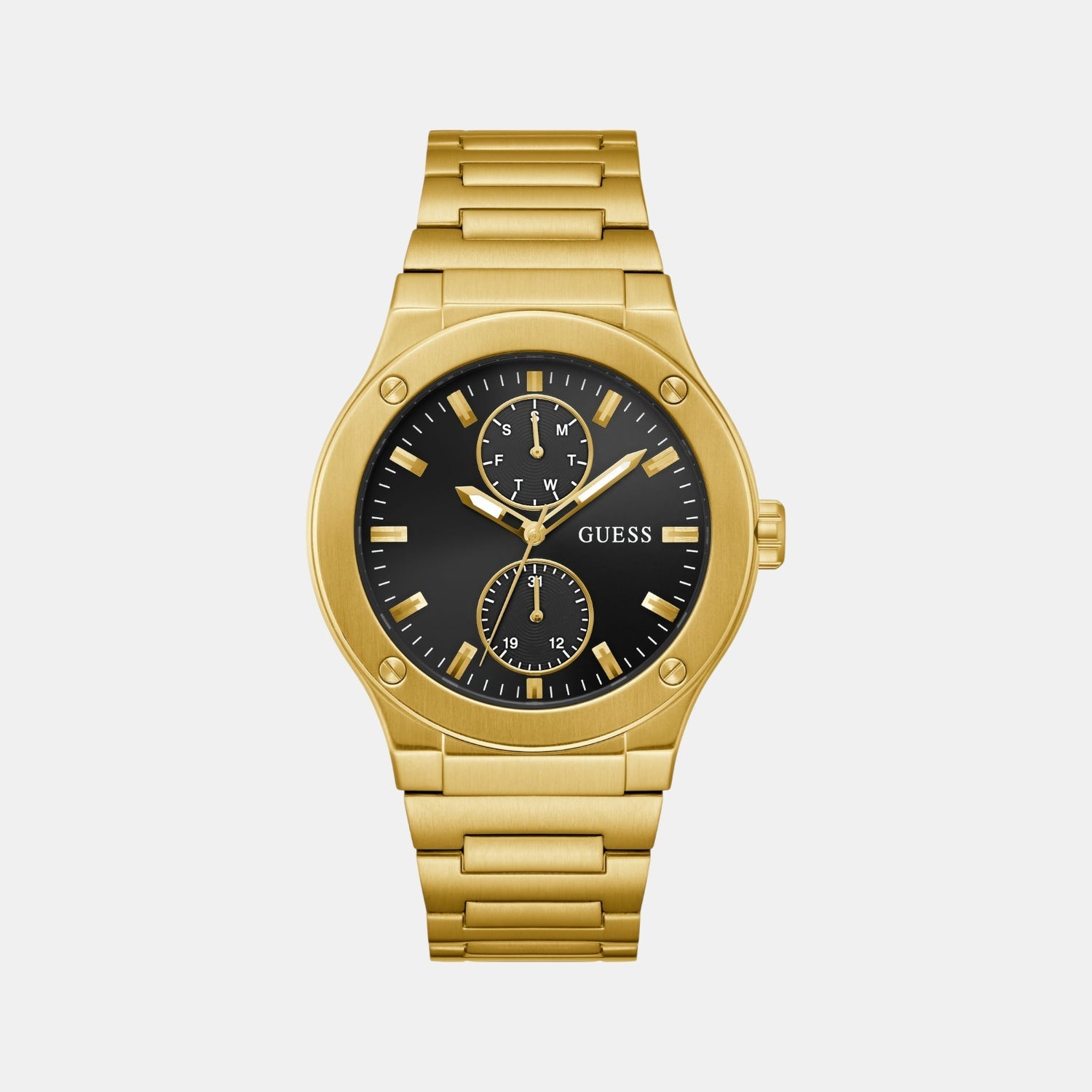 Guess Dress Men Quartz Black Dial Multi-Function Stainless Steel Watch GW0795G4