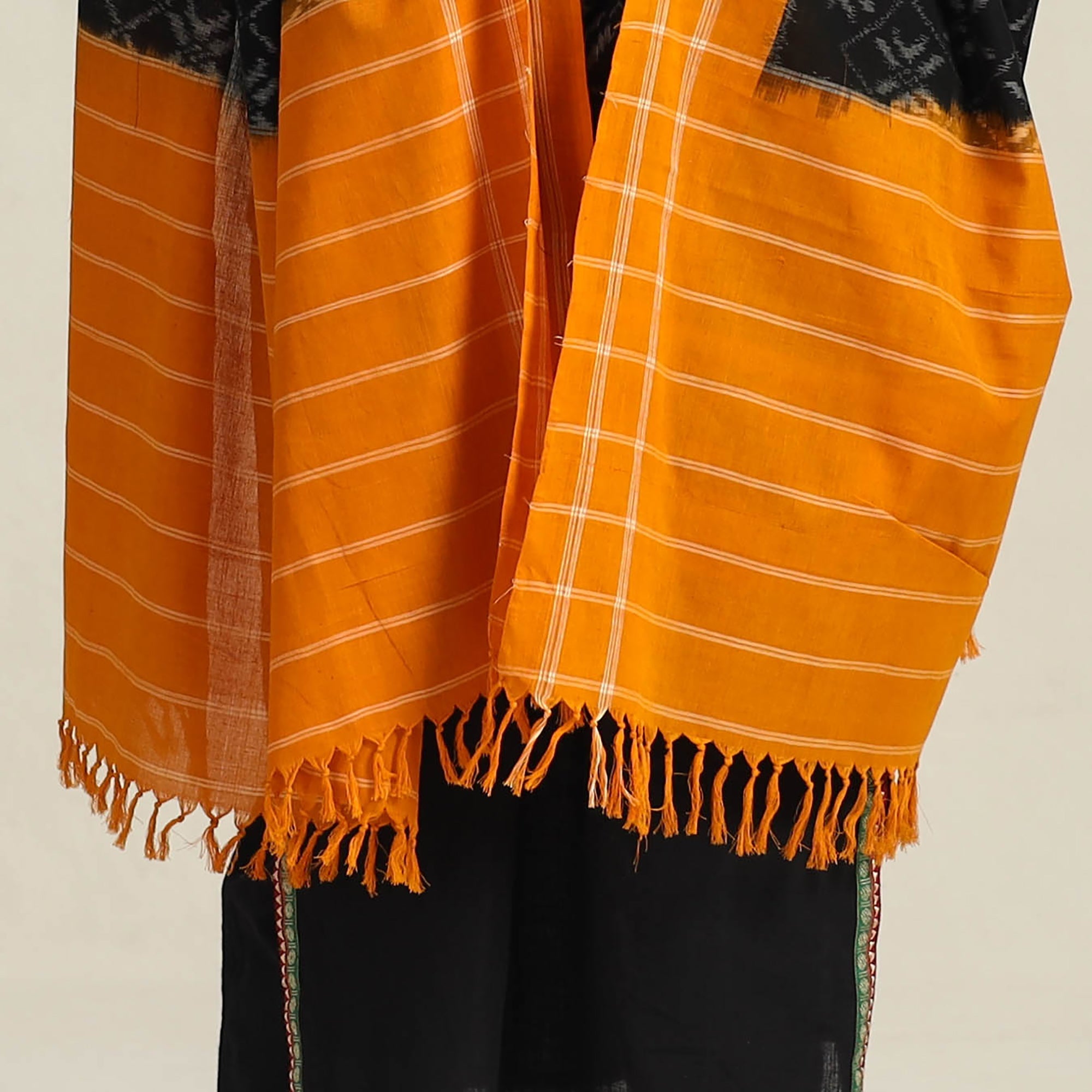 SOUTH KARGHA Black - Handloom Cotton Pochampally Double Ikat Dupatta 15 - view 4