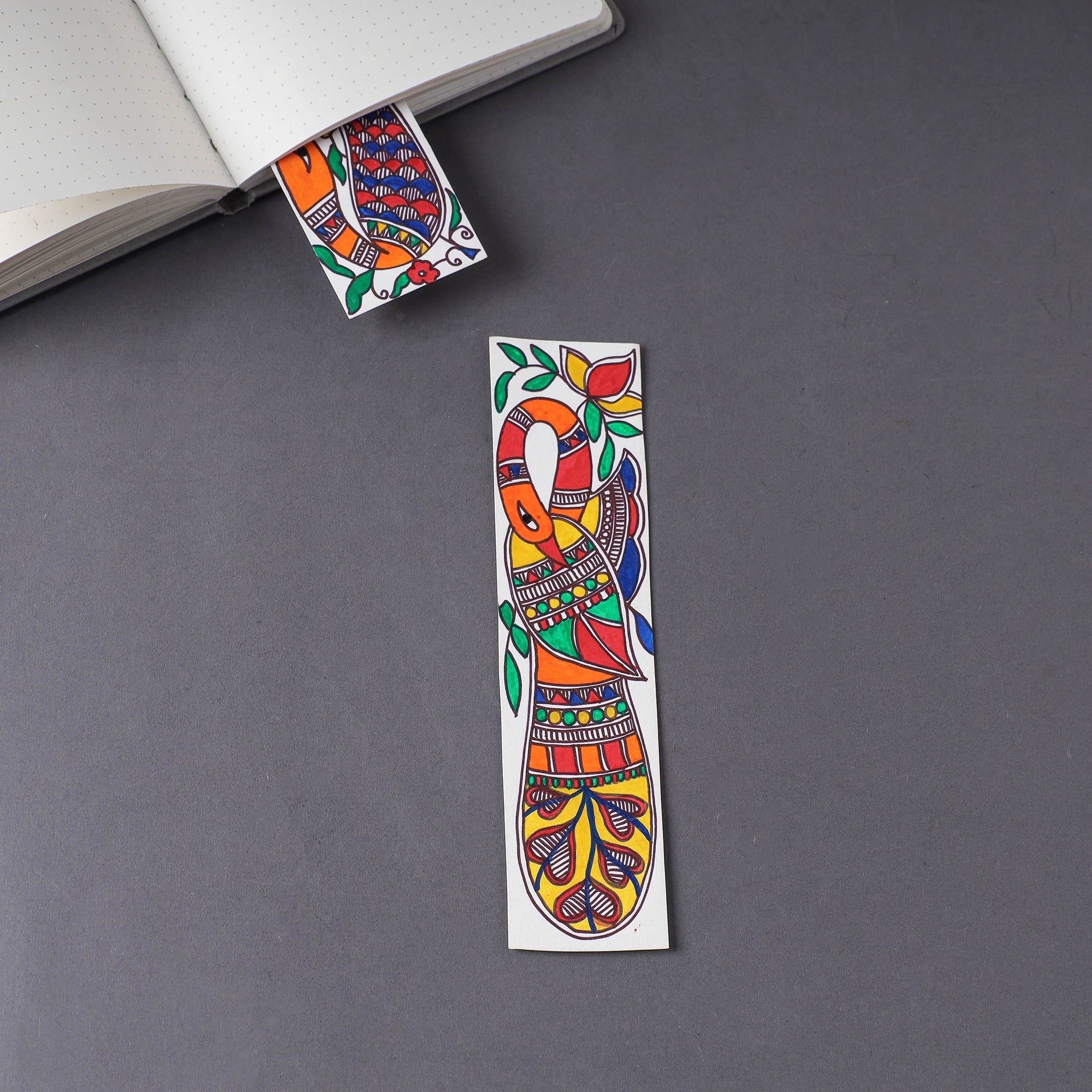 ITOKRI CRAFTS INITIATIVE Assorted - Madhubani Handpainted Bookmark (7.5 x 2 in)