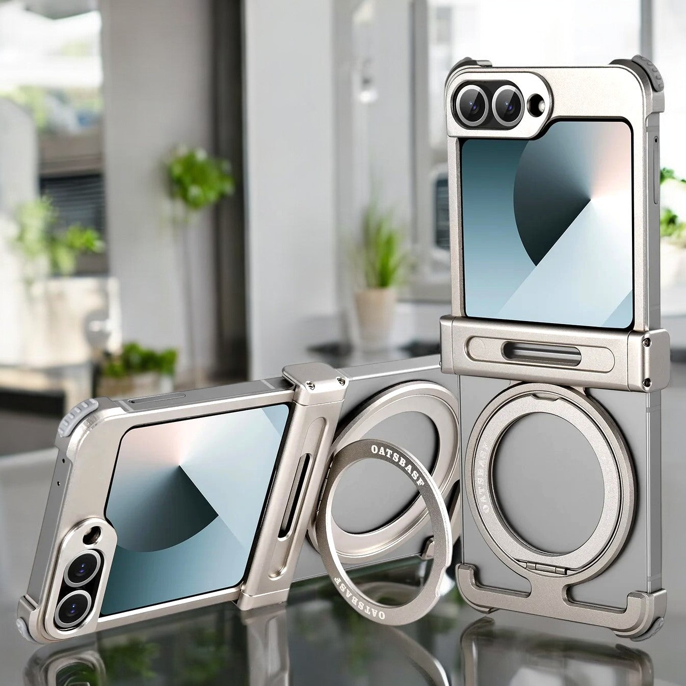 Million Cases Galaxy Z Flip Series Pivot Guard Magnetic Ring Stand Case - view 2