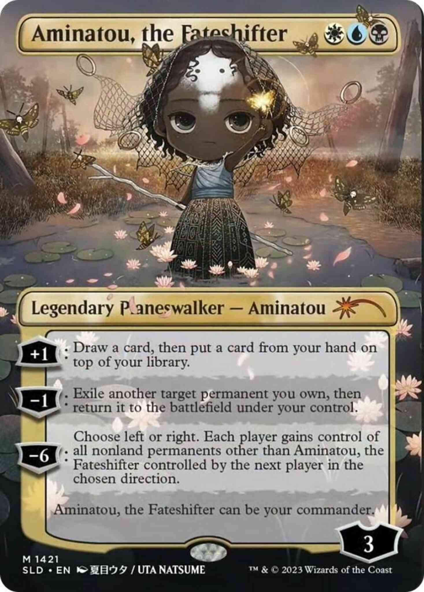 Aminatou the fateshifter – Magic Aminatou, the Fateshifter [1421] [Borderless] [Li'l'est Walkers] [Secret Lair Drop] [Non-Foil]