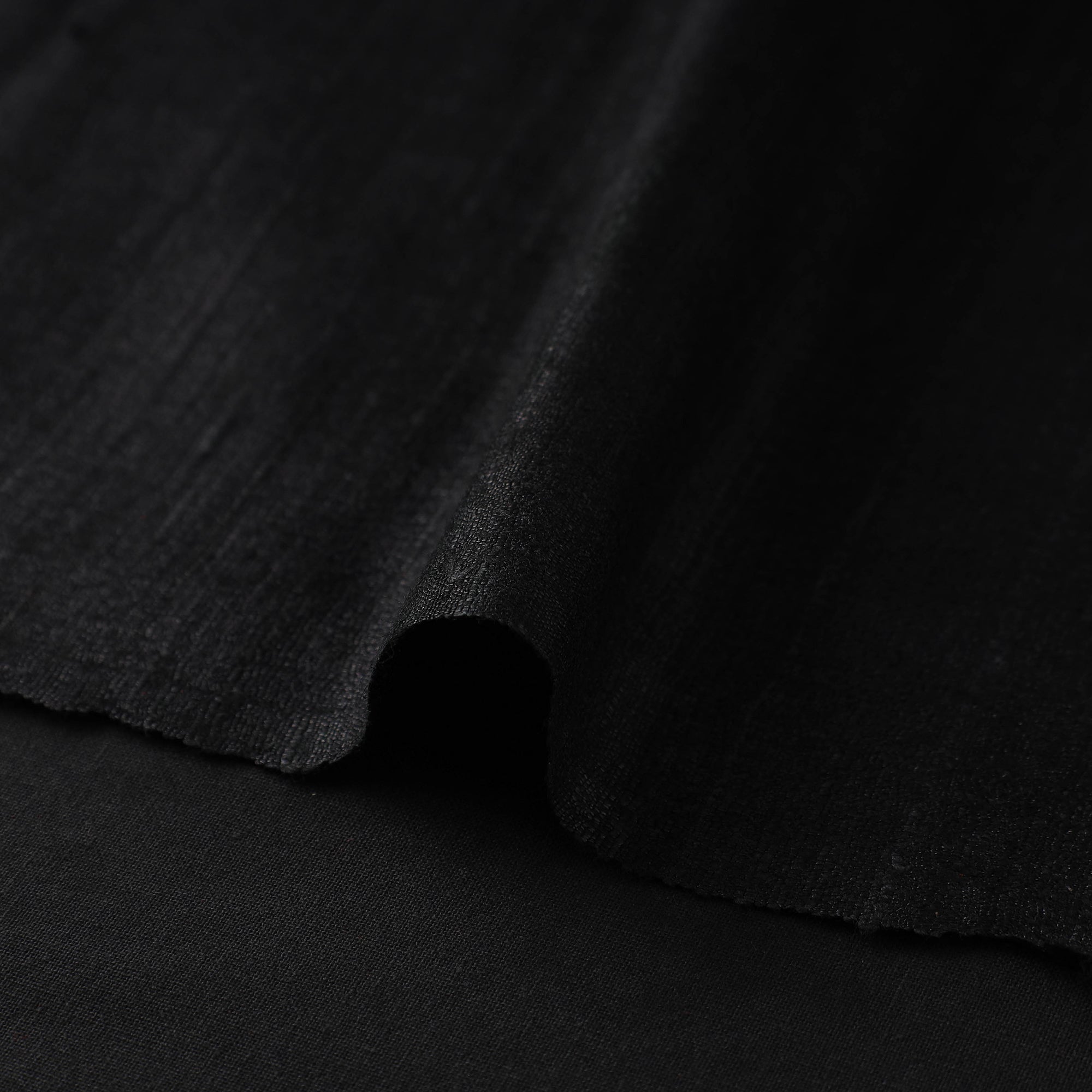 ITOKRI CRAFTS INITIATIVE Black - Authentic Handwoven Tussar Silk Bhagalpuri Fabric 01 - view 3