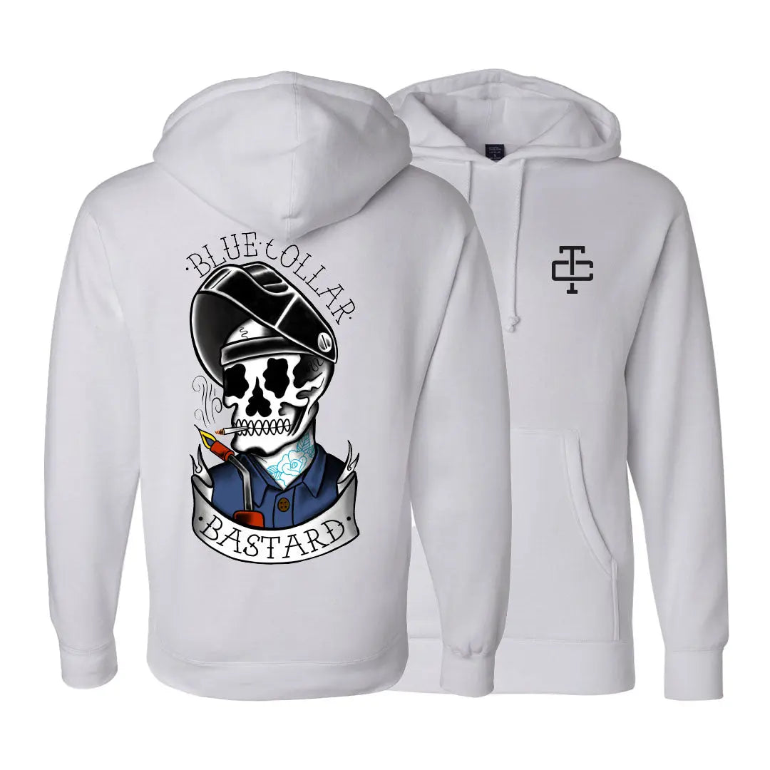 Radial Blue Collar Bastard Hoodie – White