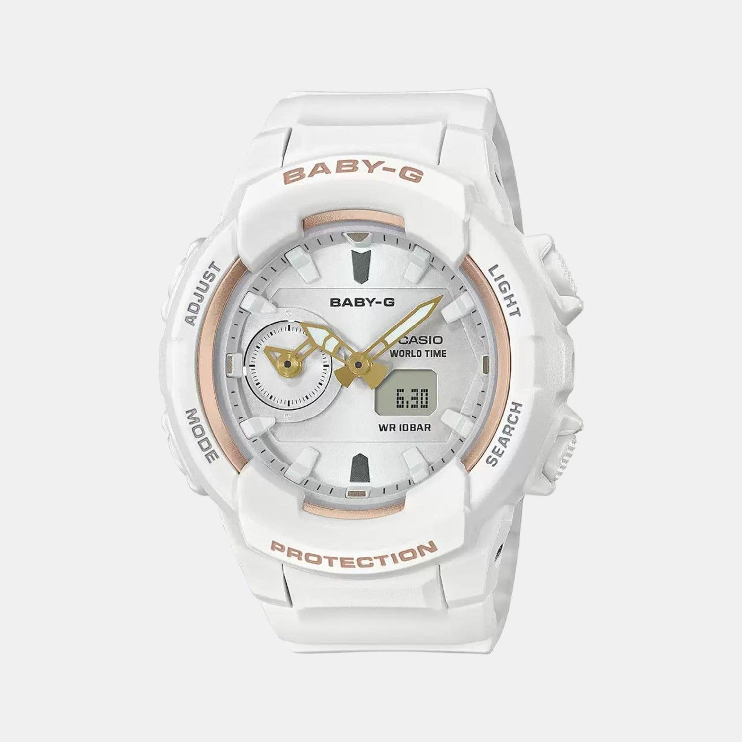 Casio Baby-G Women Quartz White Dial Analog-Digital Resin Watch BX118