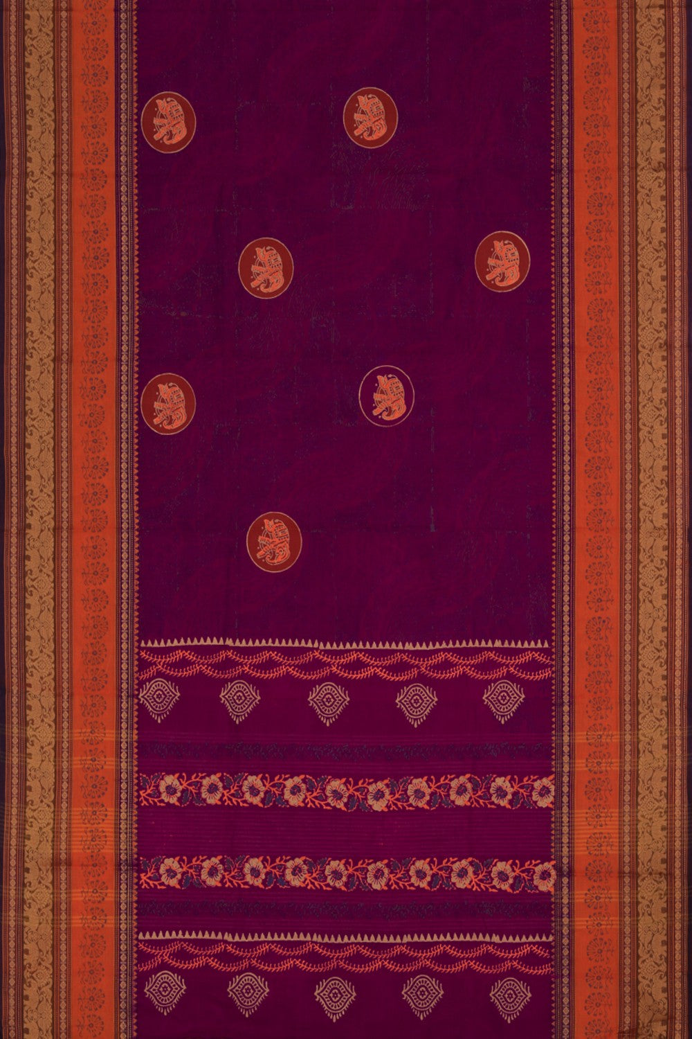 Kalanjali Ethnics Hand block printed cotton saree - view 3