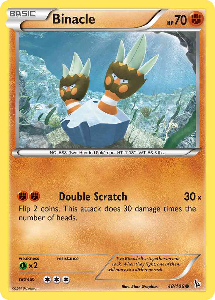 Common xy2-48 reverse – Pokémon Binacle - 48/106 - Common [xy2-48] [Reverse Holo]