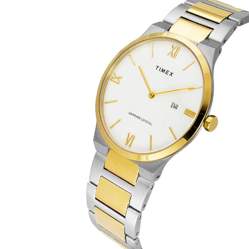 Timex E Class Men White Round Dial Analog Watch 41mm TWEG23606 - view 2