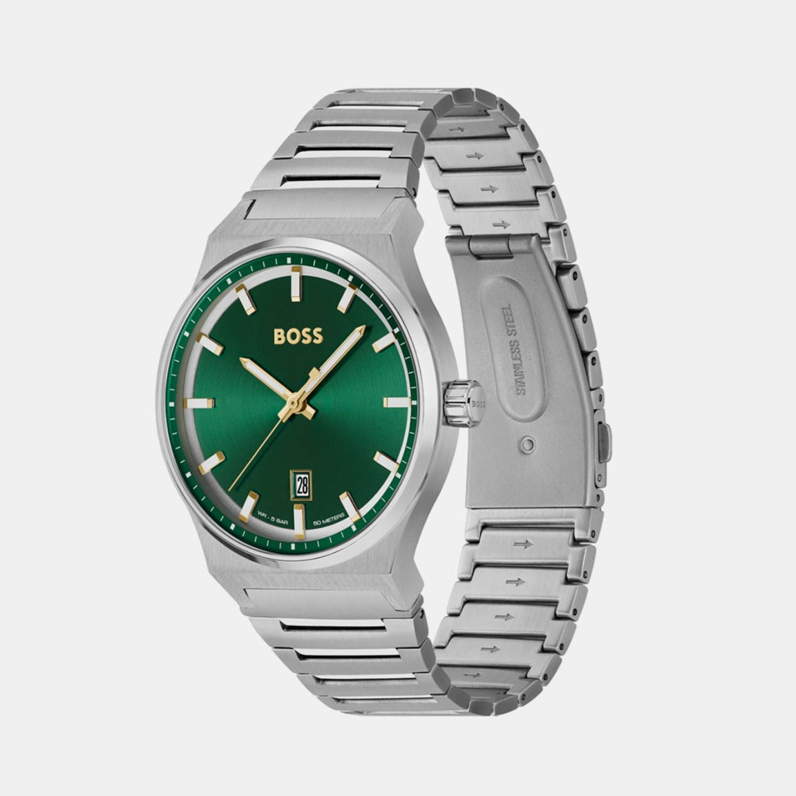 Boss Candor Men Quartz Green Dial Analog Stainless Steel Watch 1514079 - view 2