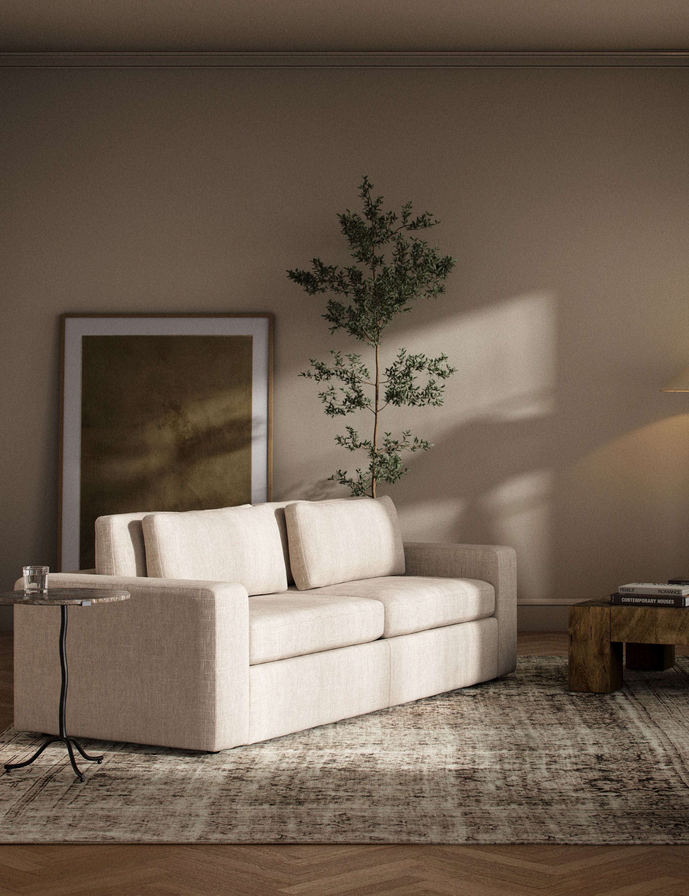 Lulu and Georgia Creswell Sleeper Sofa – Natural Linen Weave - view 2