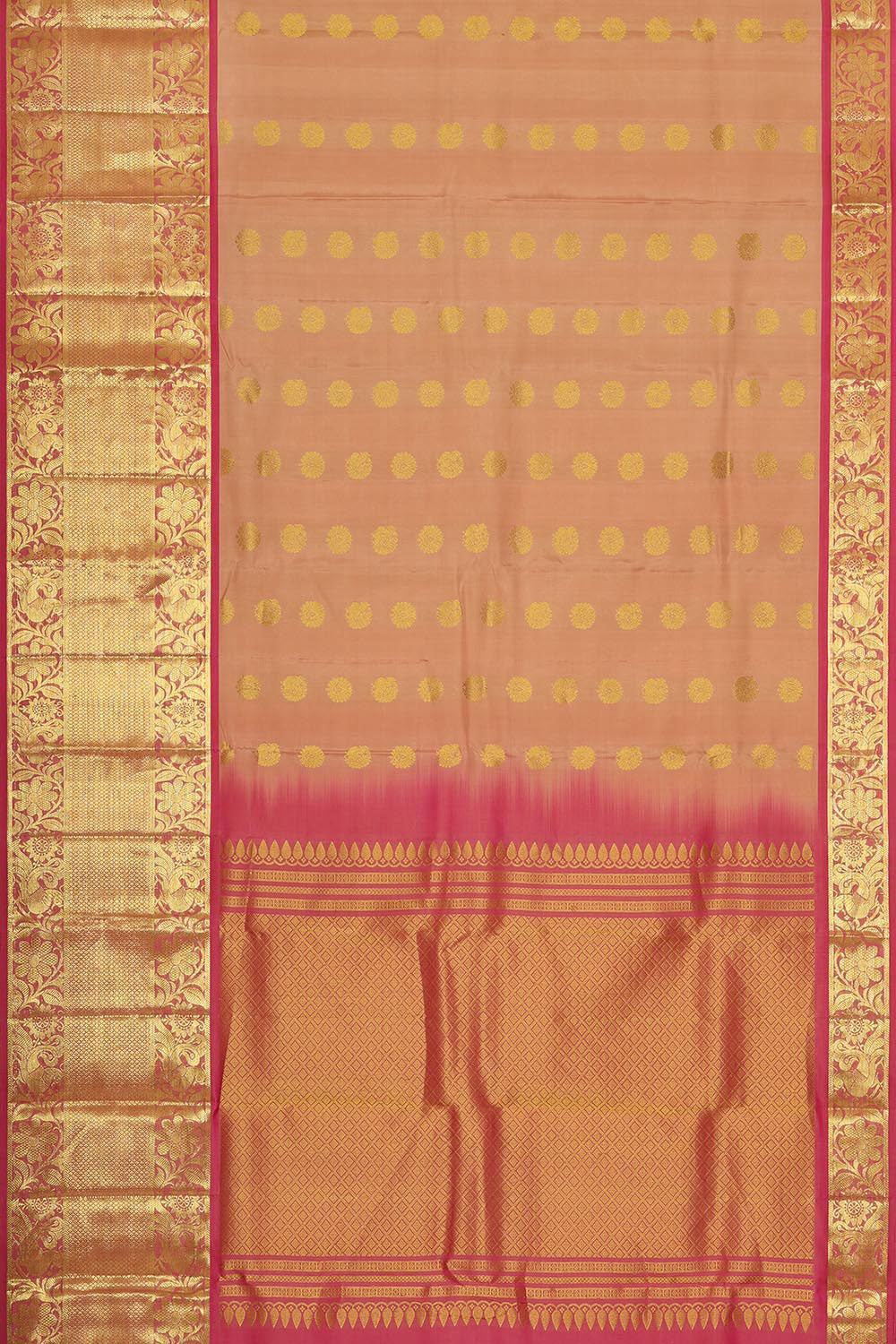 Kalanjali Kanchipattu Brocade Beige Saree – Women's - view 3