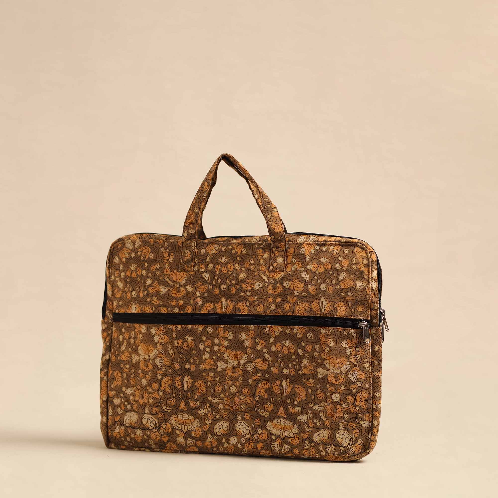 NOORI BAZAR Brown - Handmade Quilted Cotton Laptop Bag 34 - view 2