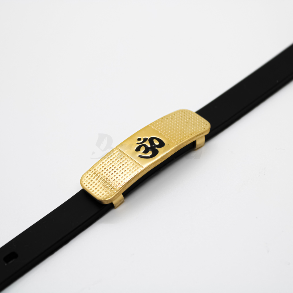 Branta Om Silicon Belt Men's Gold Bracelet