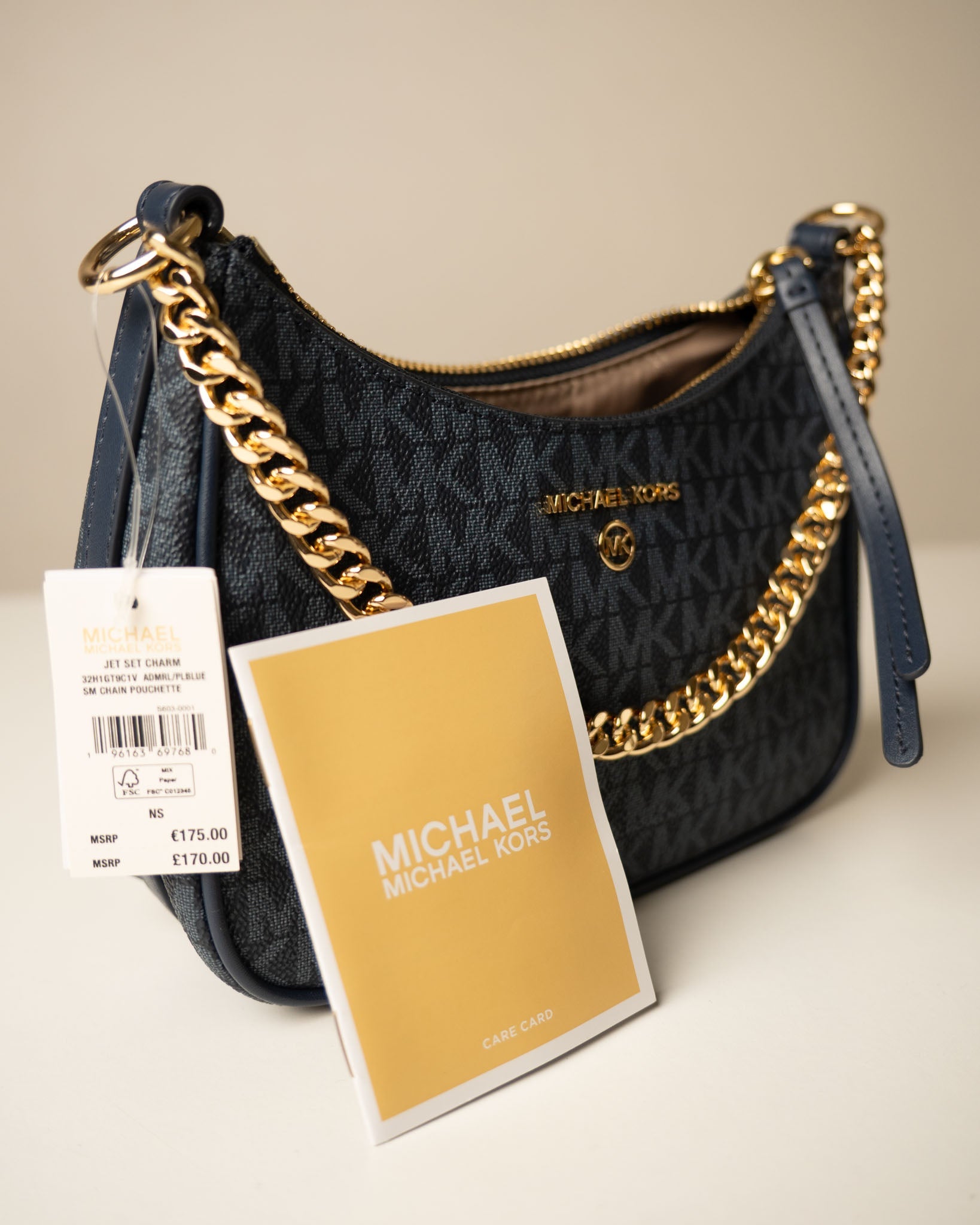 Michael Kors Heritage Blue Jet Set Charm Logo Medium Shoulder Bag - view 5
