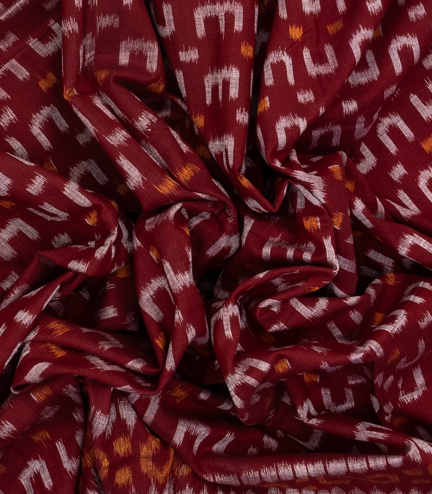 RmKV Crimson Handloom Orissa Cotton Saree With Tie & Dye Motifs - view 3