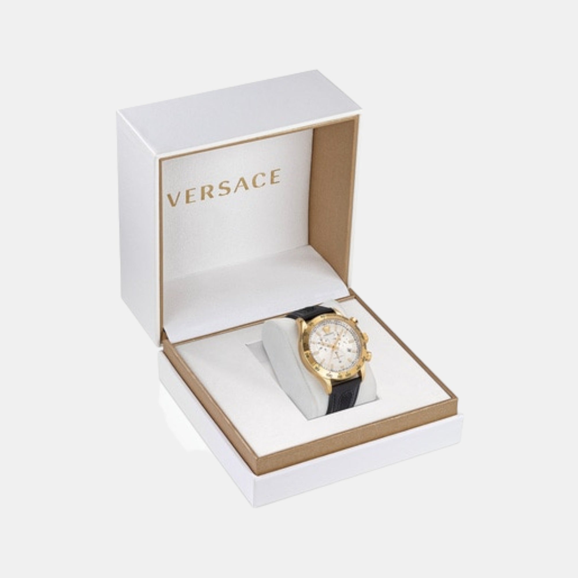 Versace Hellenyium Men Quartz White Dial Chronograph Leather Watch VE2U00222 - view 2