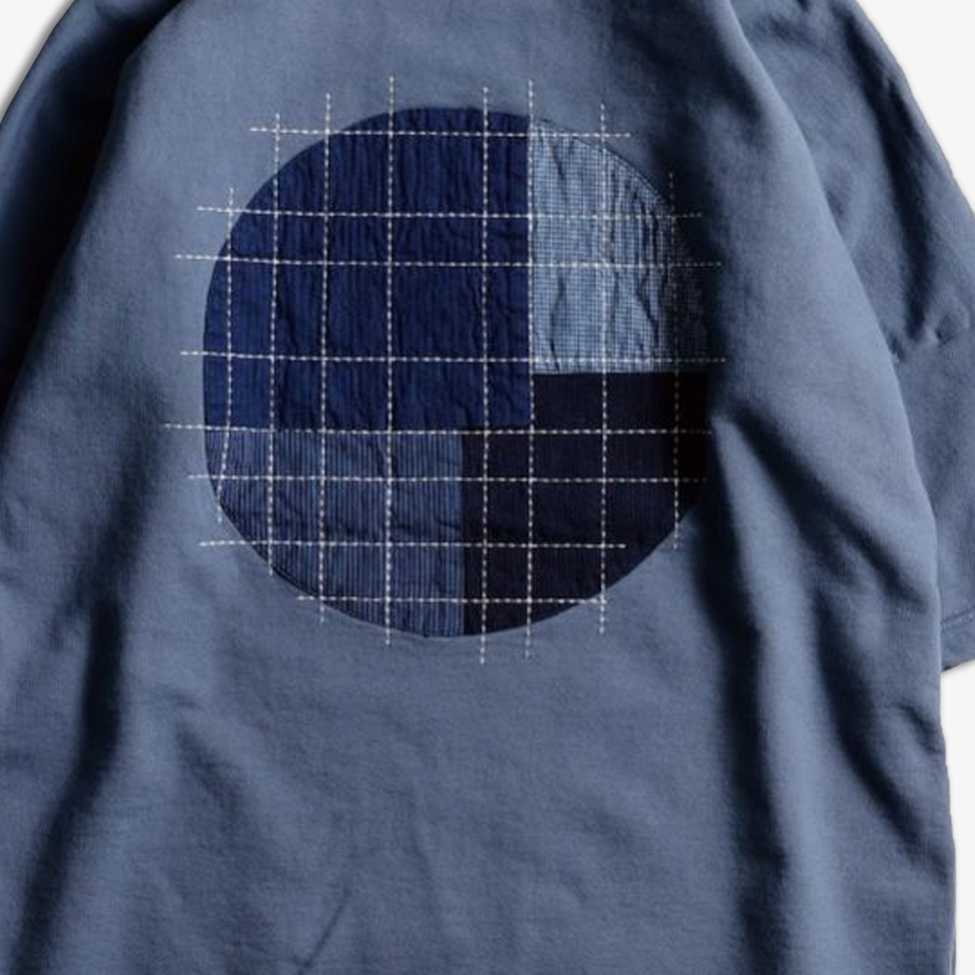 Fdmtl | Sashiko Patch Sweat Tee { Blue
