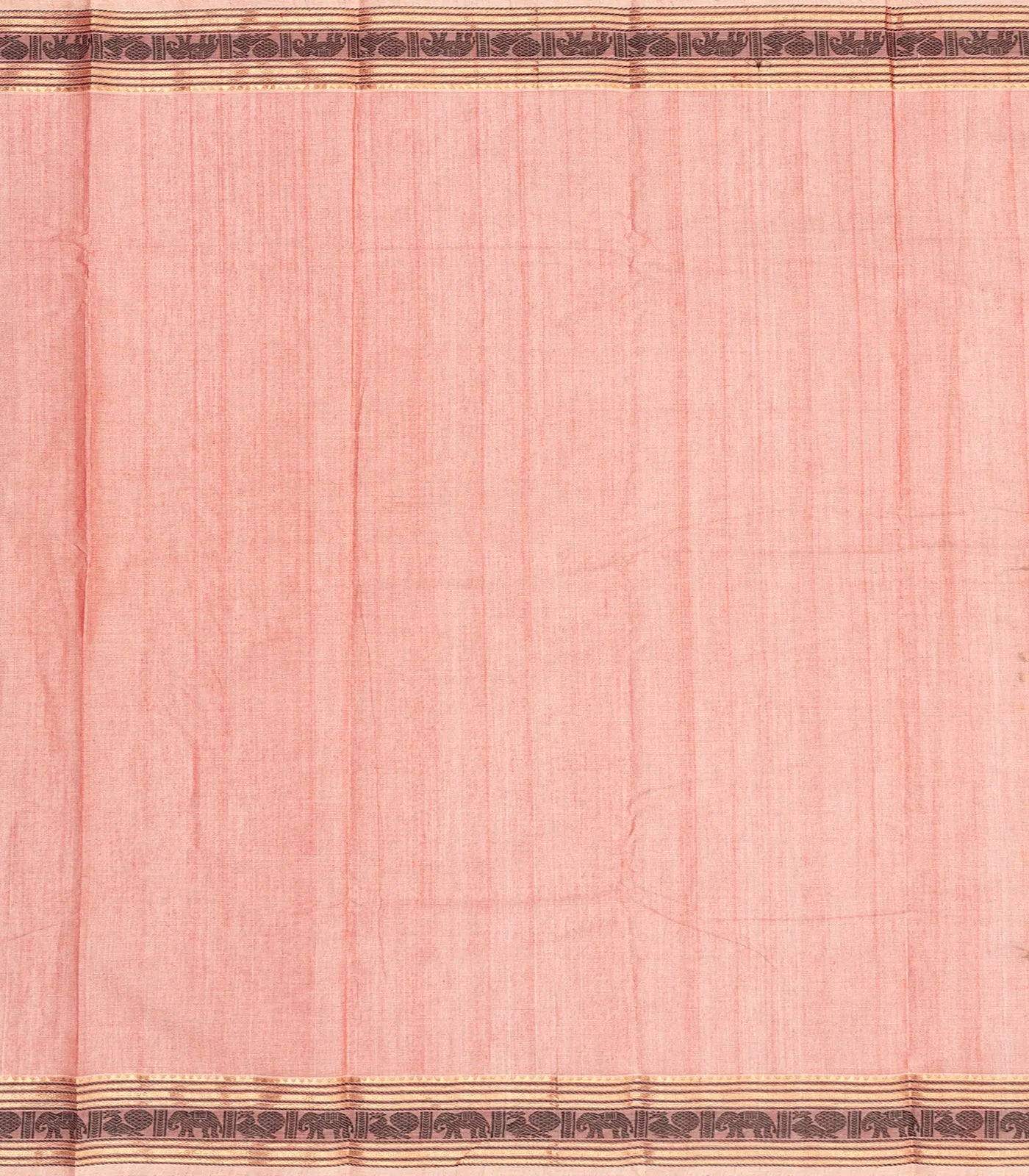 RmKV Dusty Pink Handloom Kanchi Cotton Saree With Annam Chakaram Motifs - view 4