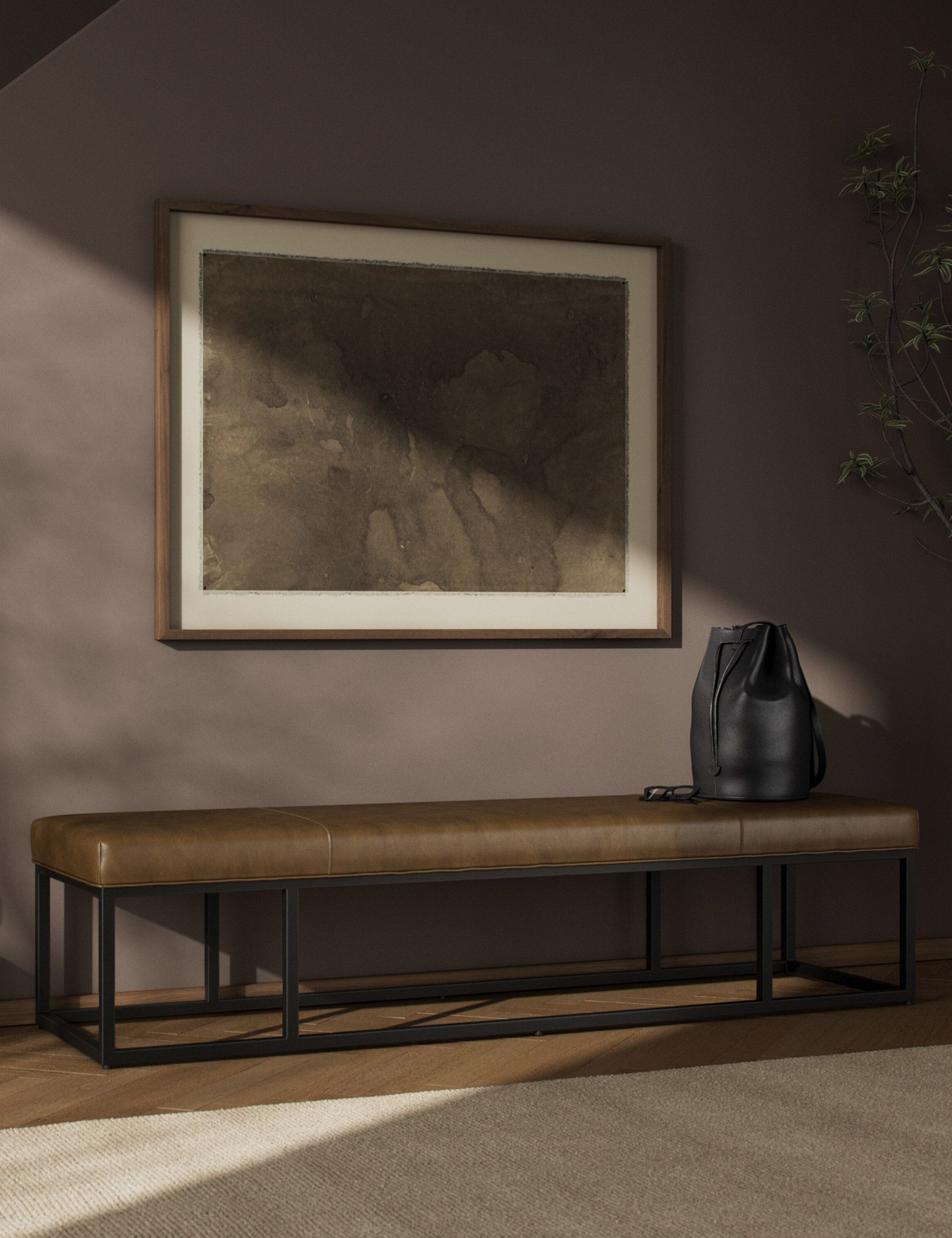 Lulu and Georgia Kabina Leather Bench