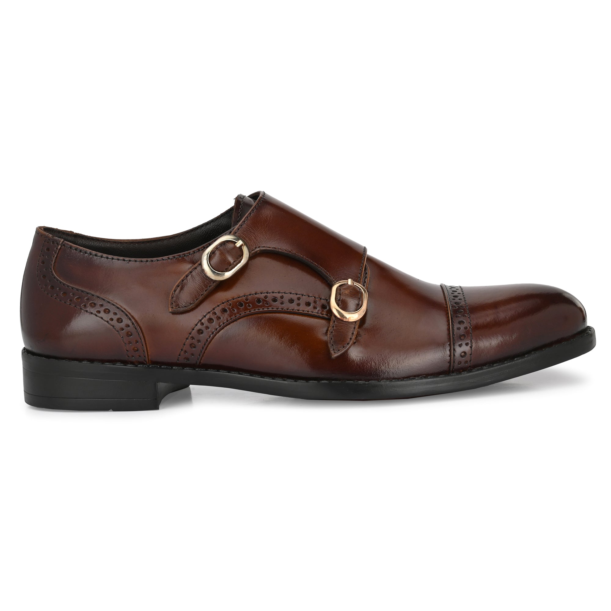 egoss-shoes Formal Leather Buckled Monk Shoes For Men - view 12
