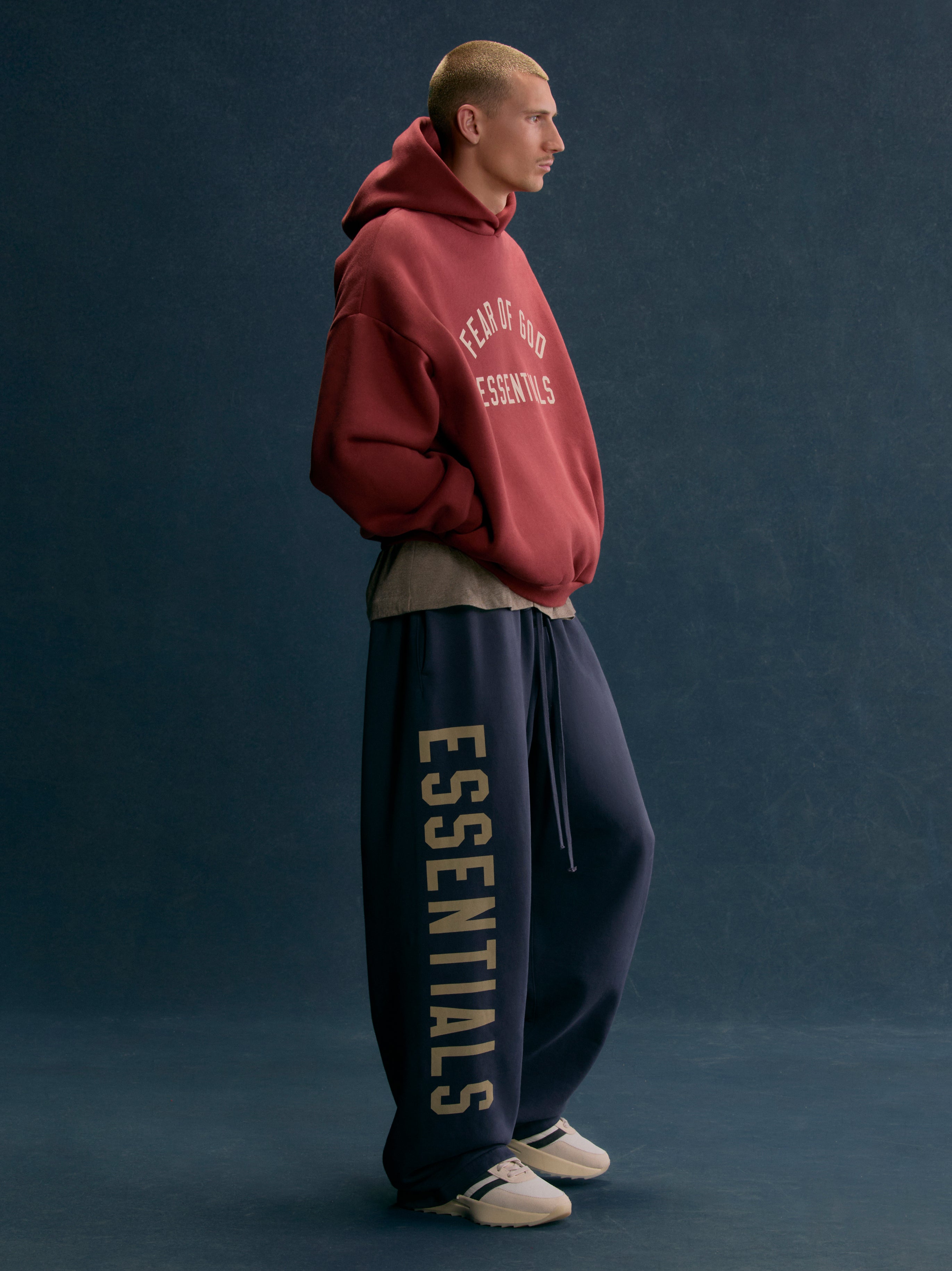 ESSENTIALS Fleece Hoodie – Marine - view 4