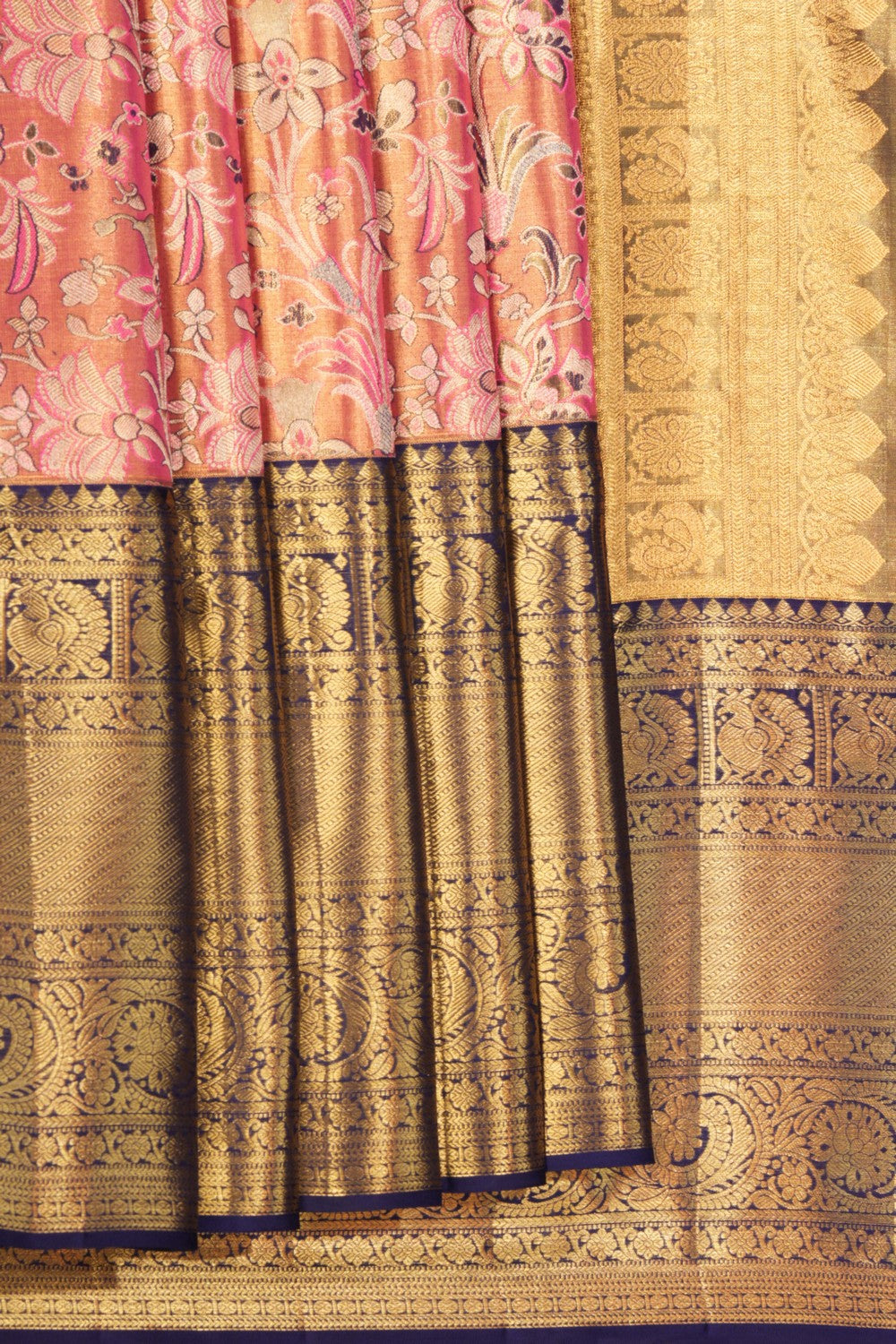 Kalanjali Kanchipattu Brocade Fuchsia Pink Saree