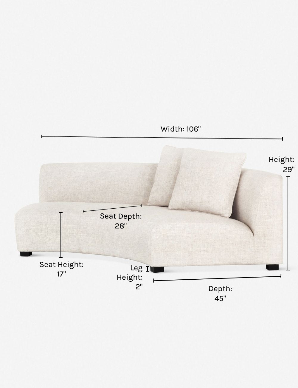 Lulu and Georgia Saban Curved Sofa - view 15