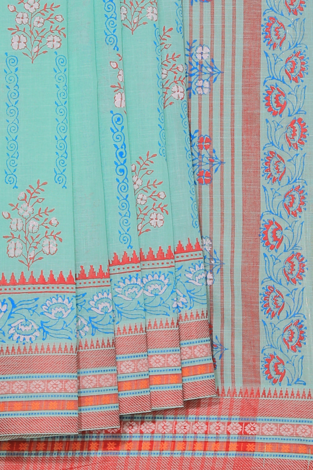 Kalanjali Ethnics Hand block printed cotton saree - view 2