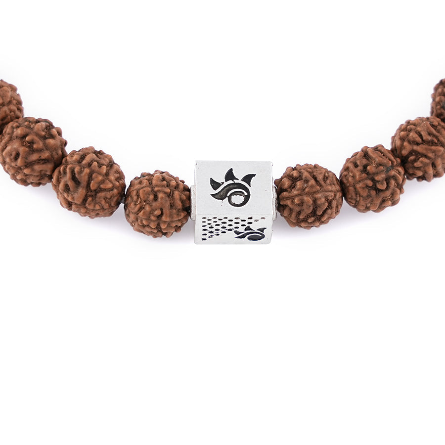 Prinjal Jewellers Rudraksha with Om Silver Beads Bracelet - view 5