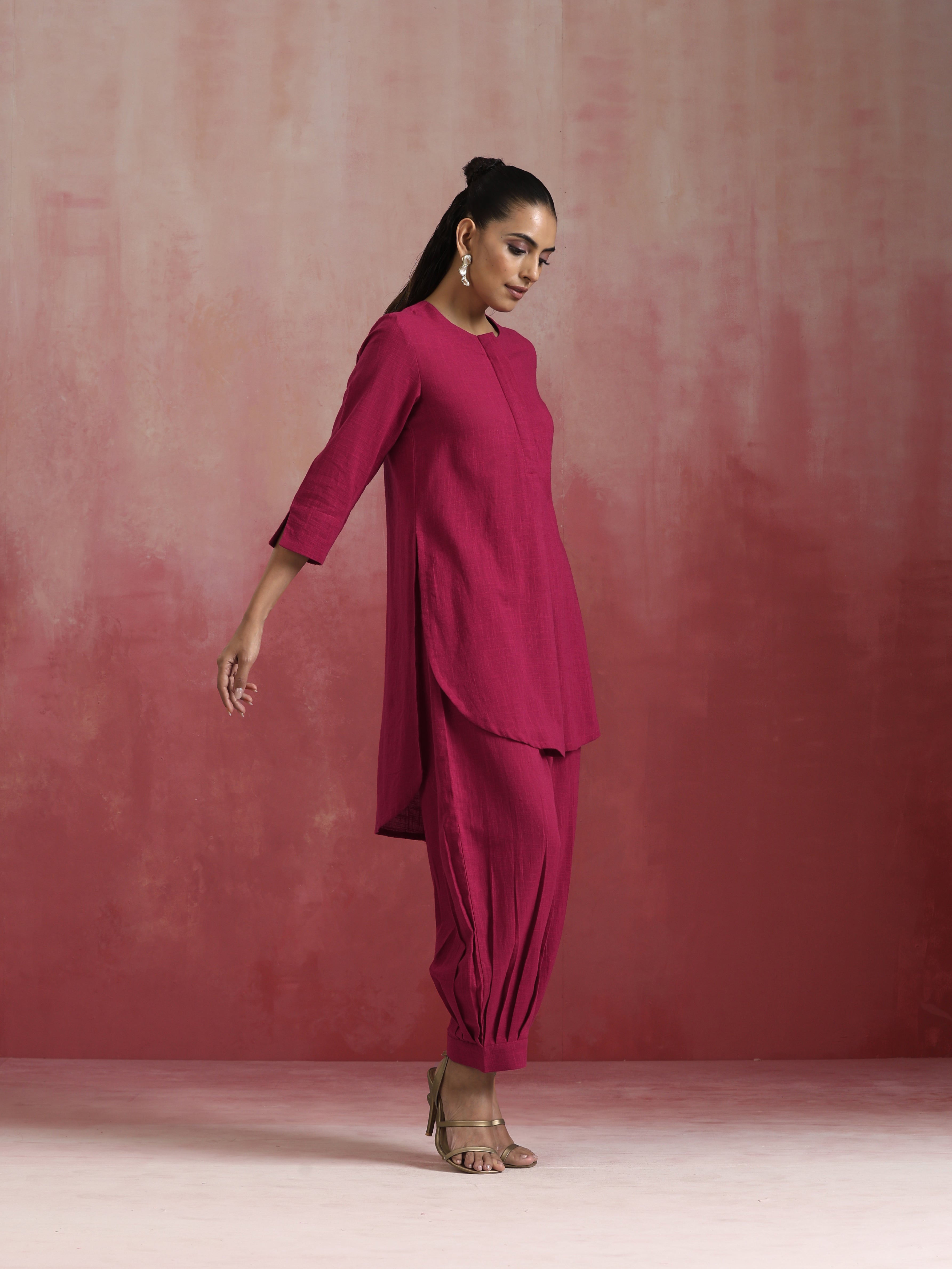 trueBrowns Magenta Cotton Co-ord set - view 2