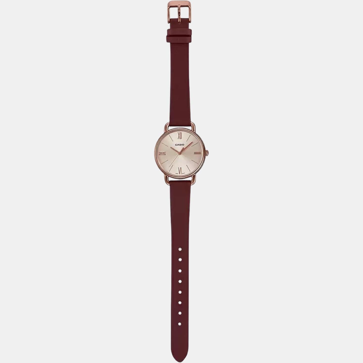 Casio Enticer Women Quartz Rose Gold Dial Analog Leather Watch A1806 - view 7