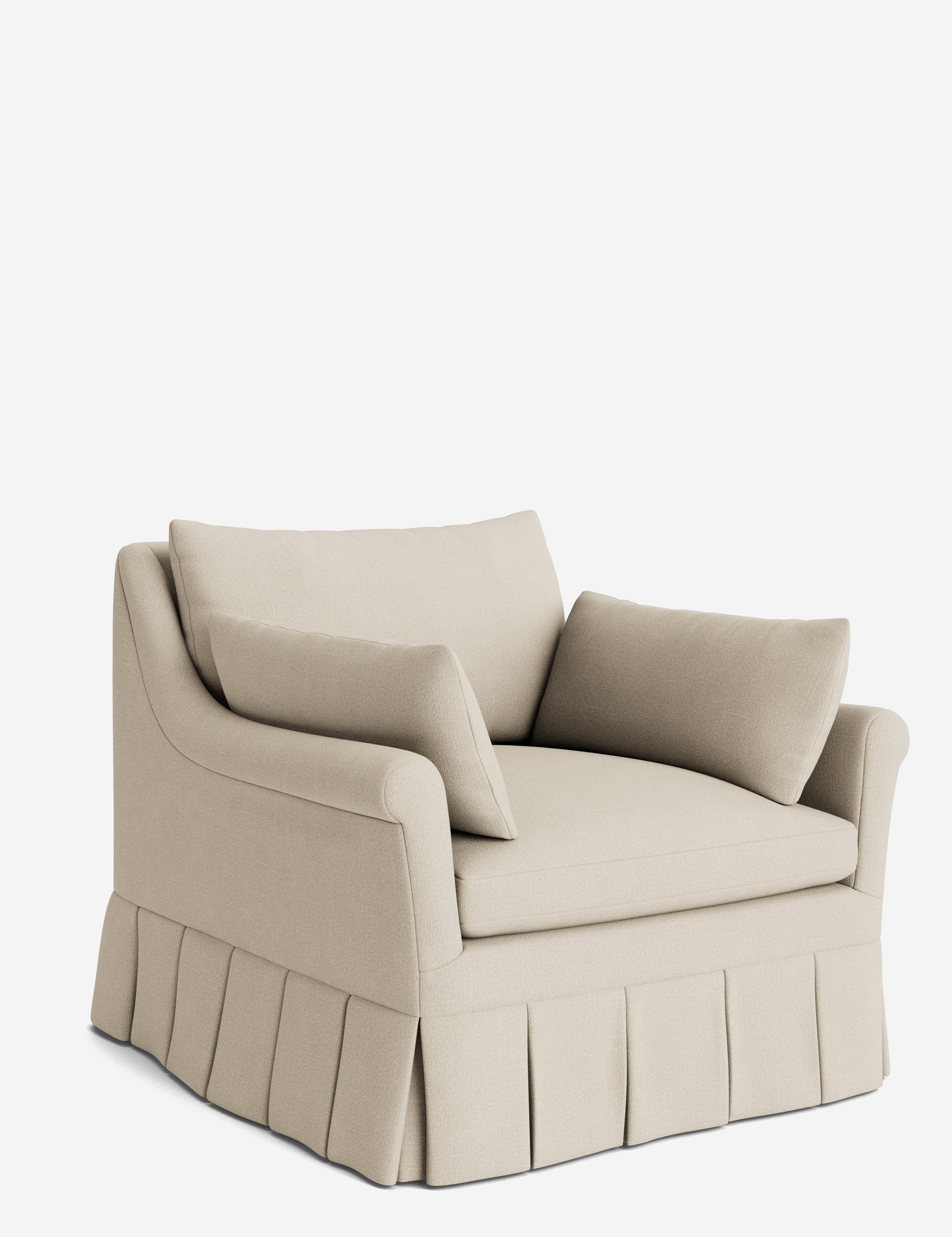 Lulu and Georgia Portola Rolled Arm Luxe Depth Pleated Chair - view 178